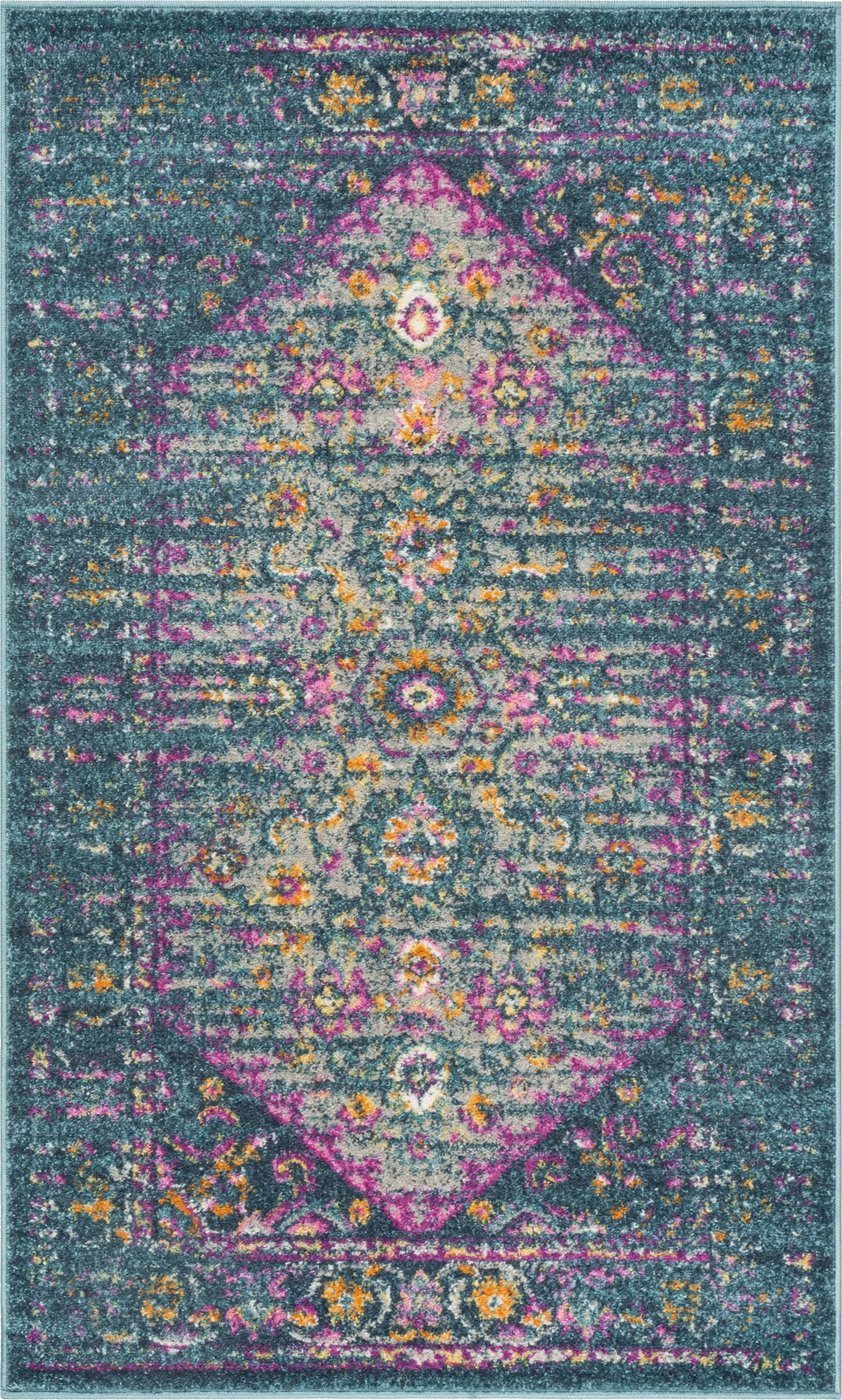 Beltrees Blooms Blue 5'1 x 7'6 Rug