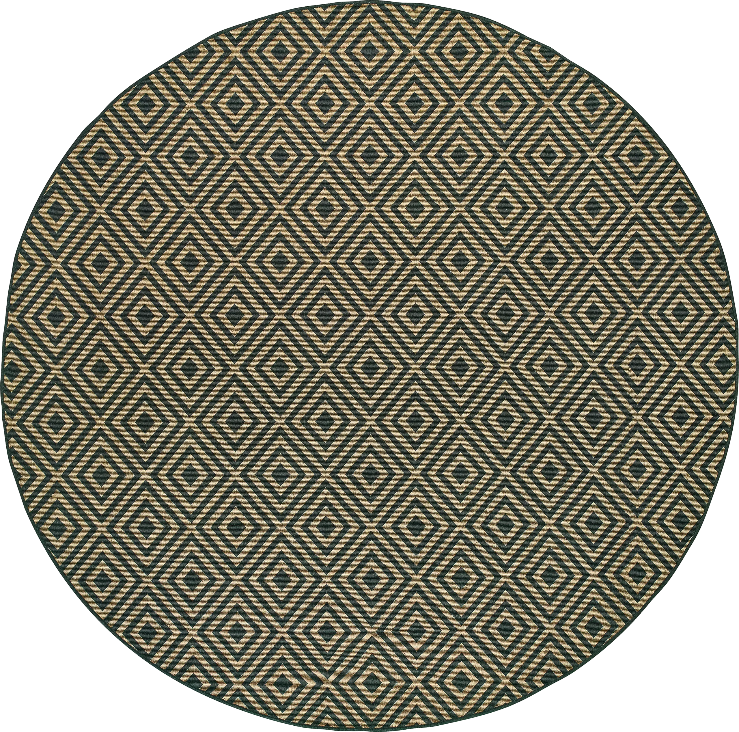 Delores Black 7'10 Round Indoor/Outdoor Rug