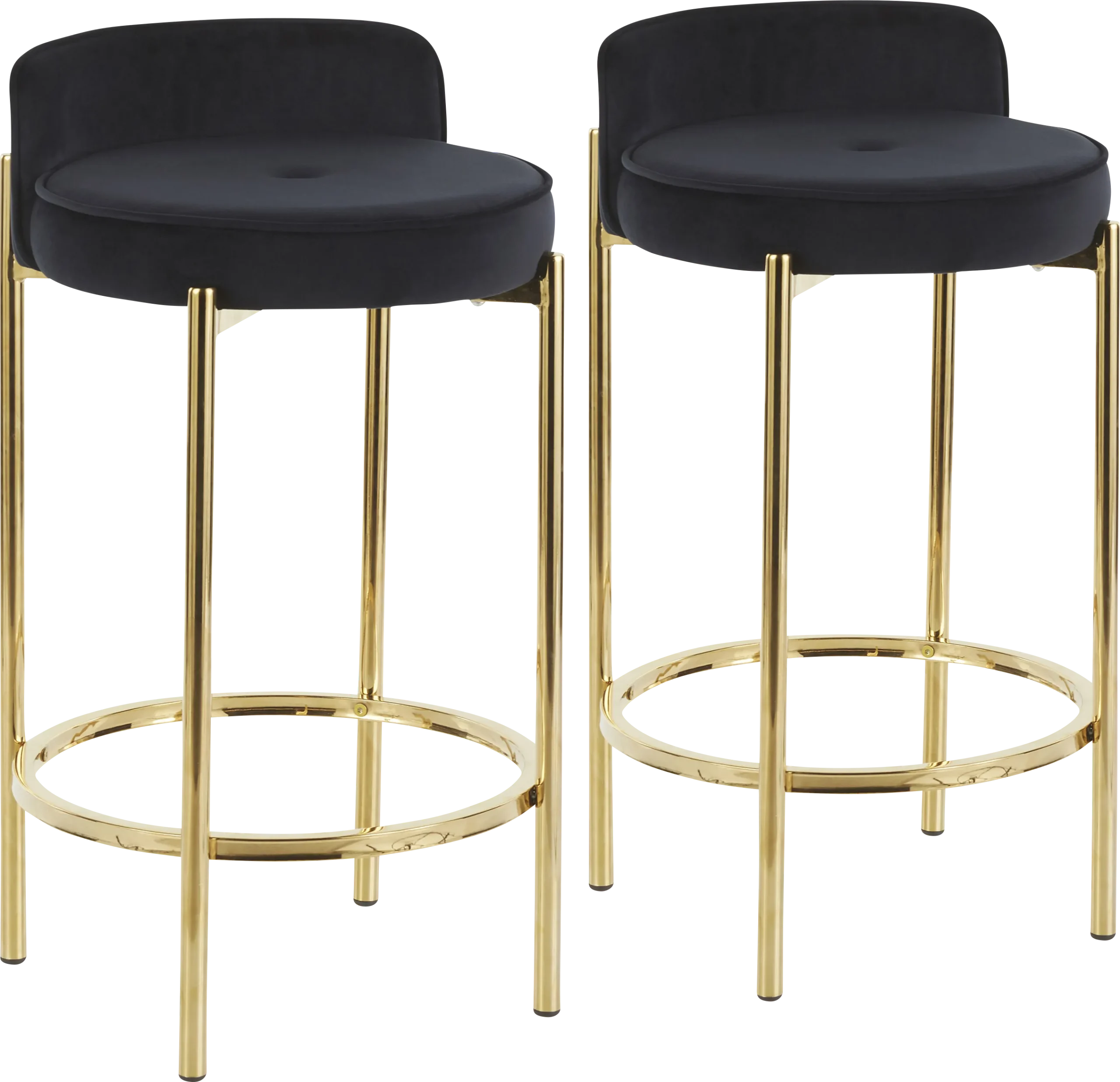 Chardan Black Counter Height Stool, Set of 2