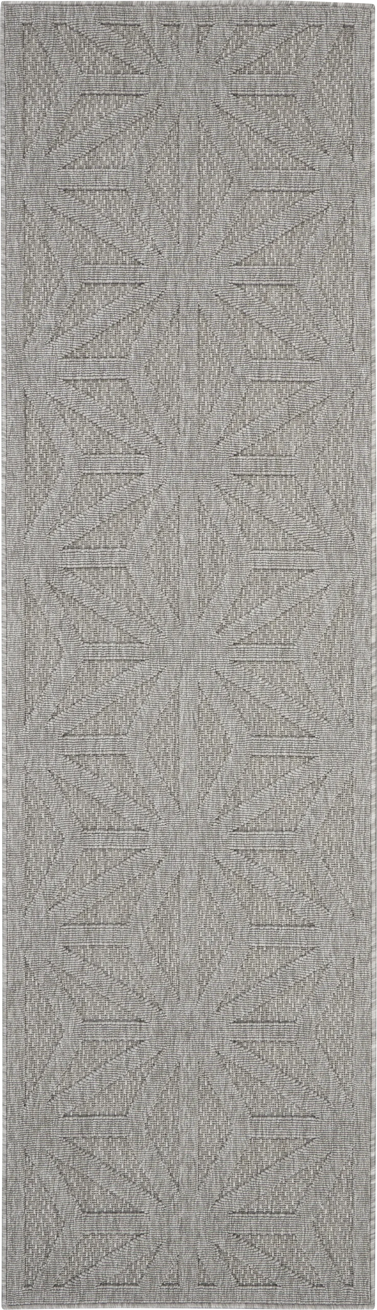Clarene Light Gray 2'2 x 10' Indoor/Outdoor Rug