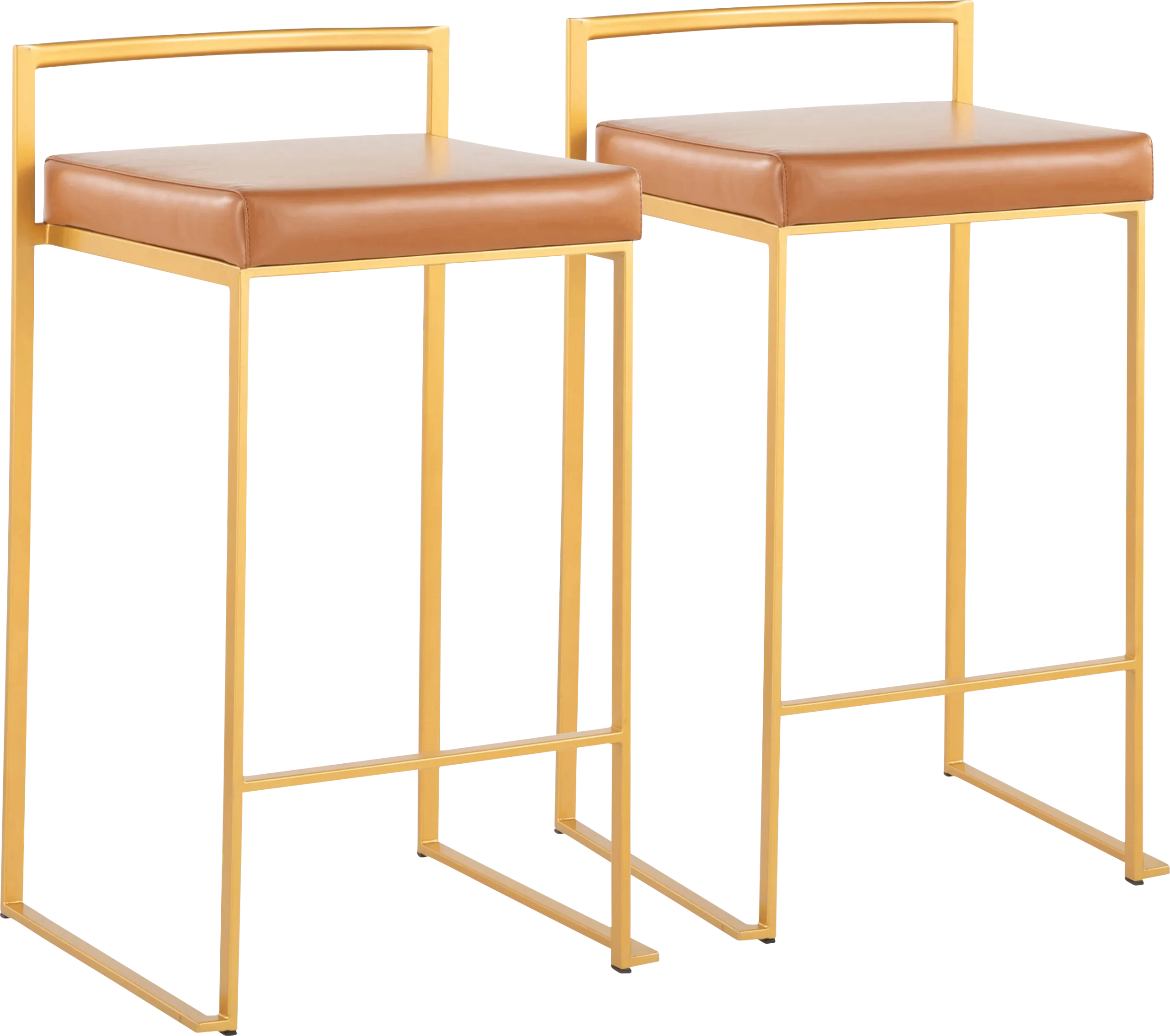 Birdlake II Camel Counter Height Stool, Set of 2