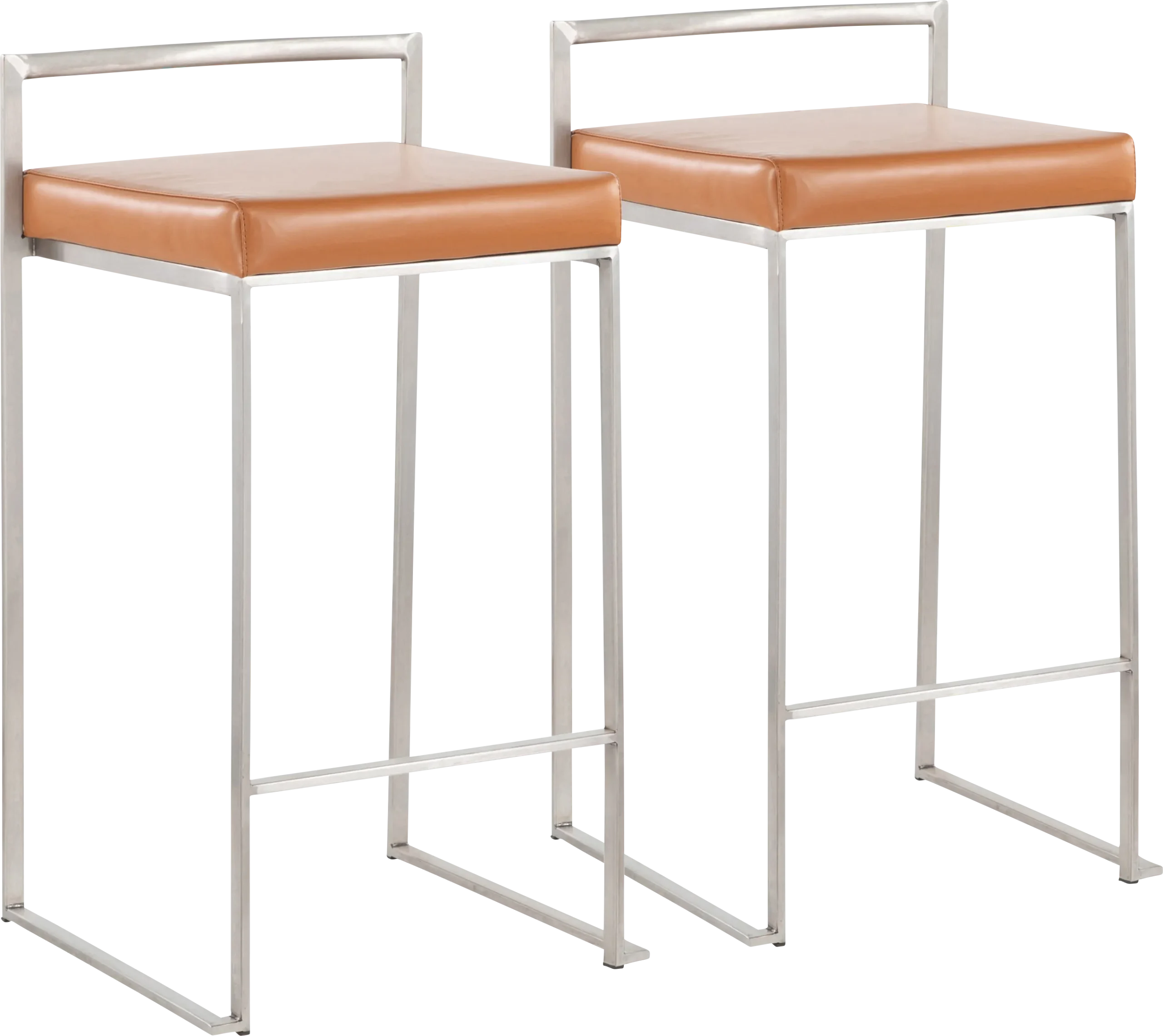Birdlake IV Camel Counter Height Stool, Set of 2