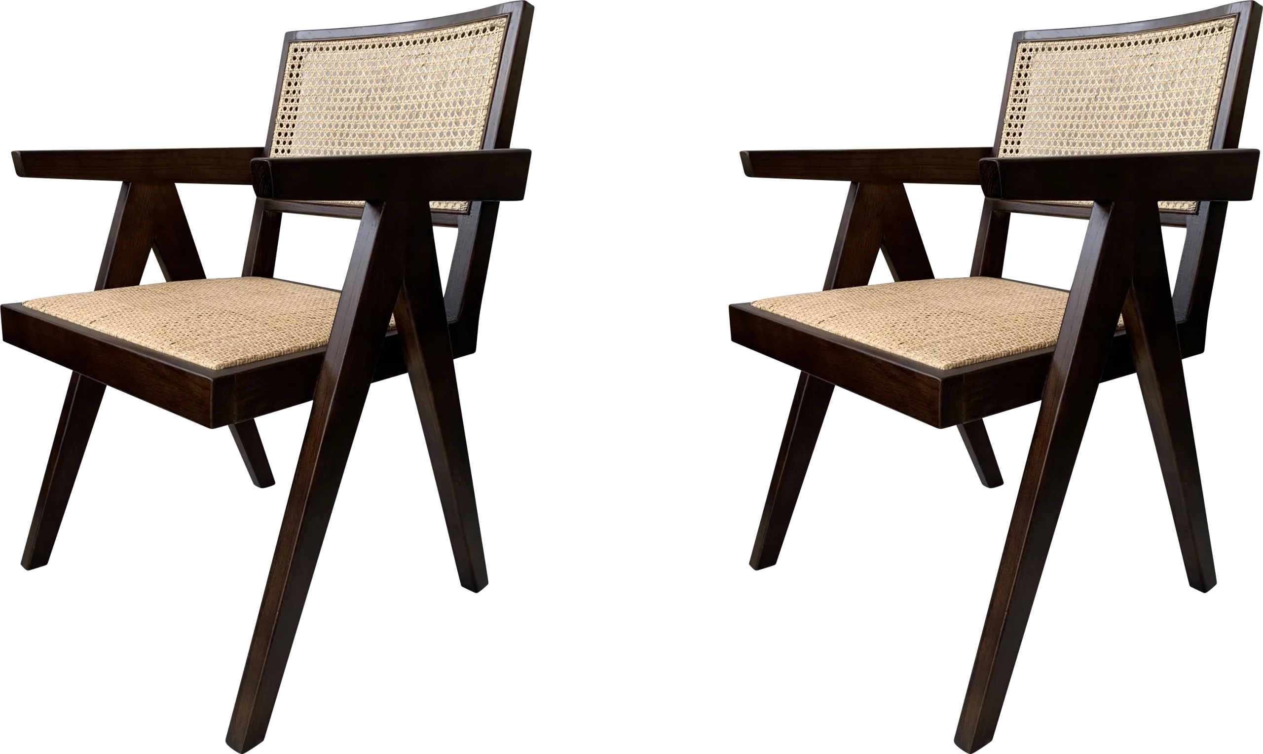 Caplon Brown Arm Chair, Set of 2