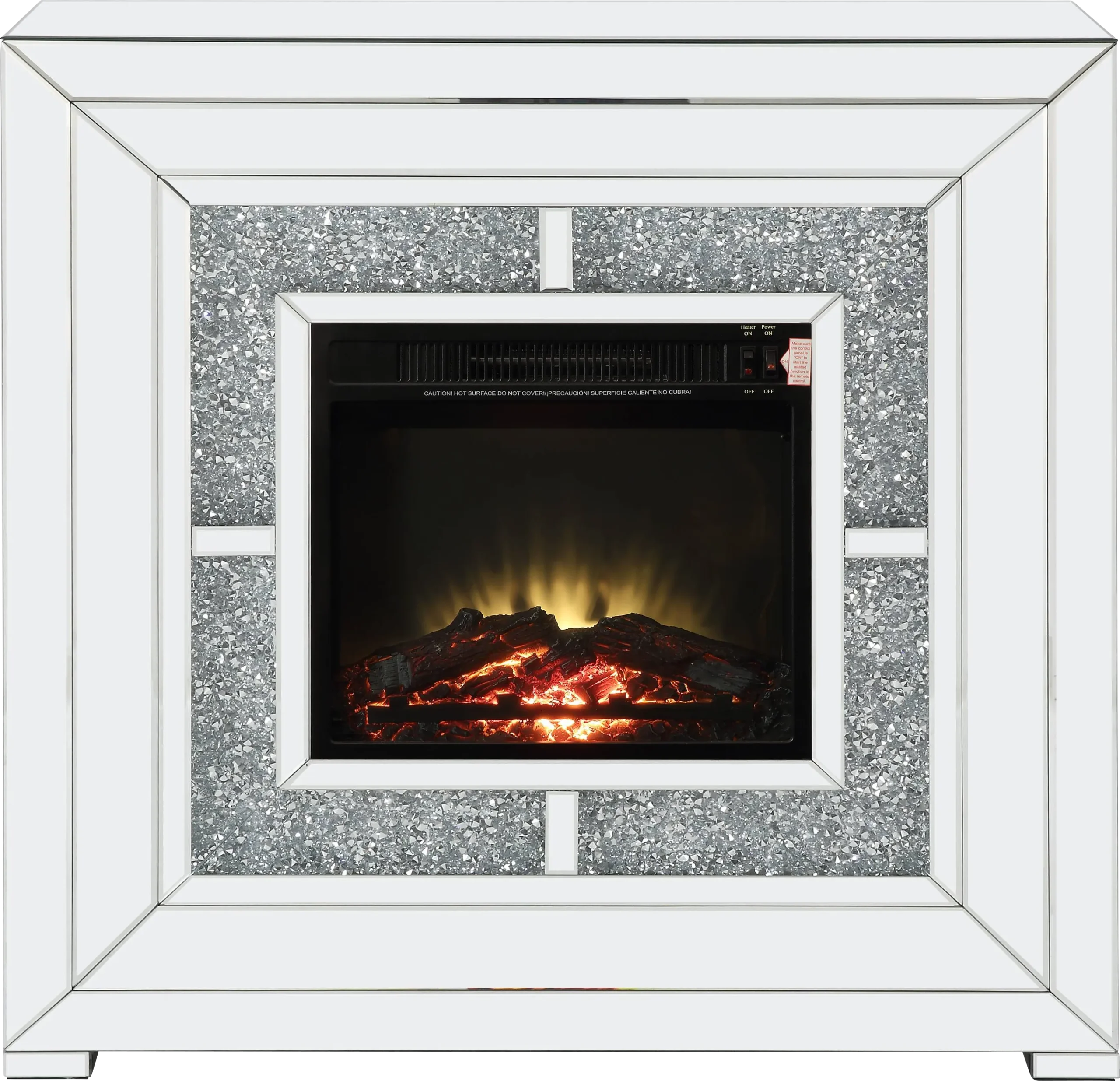 Cambourne Silver 41 in. Console, With Electric Fireplace