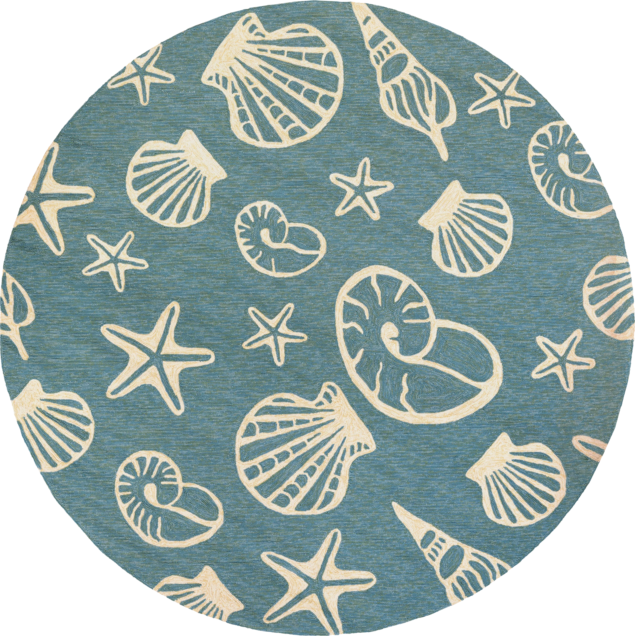 Cardita Blue 7'10 Round Indoor/Outdoor Rug