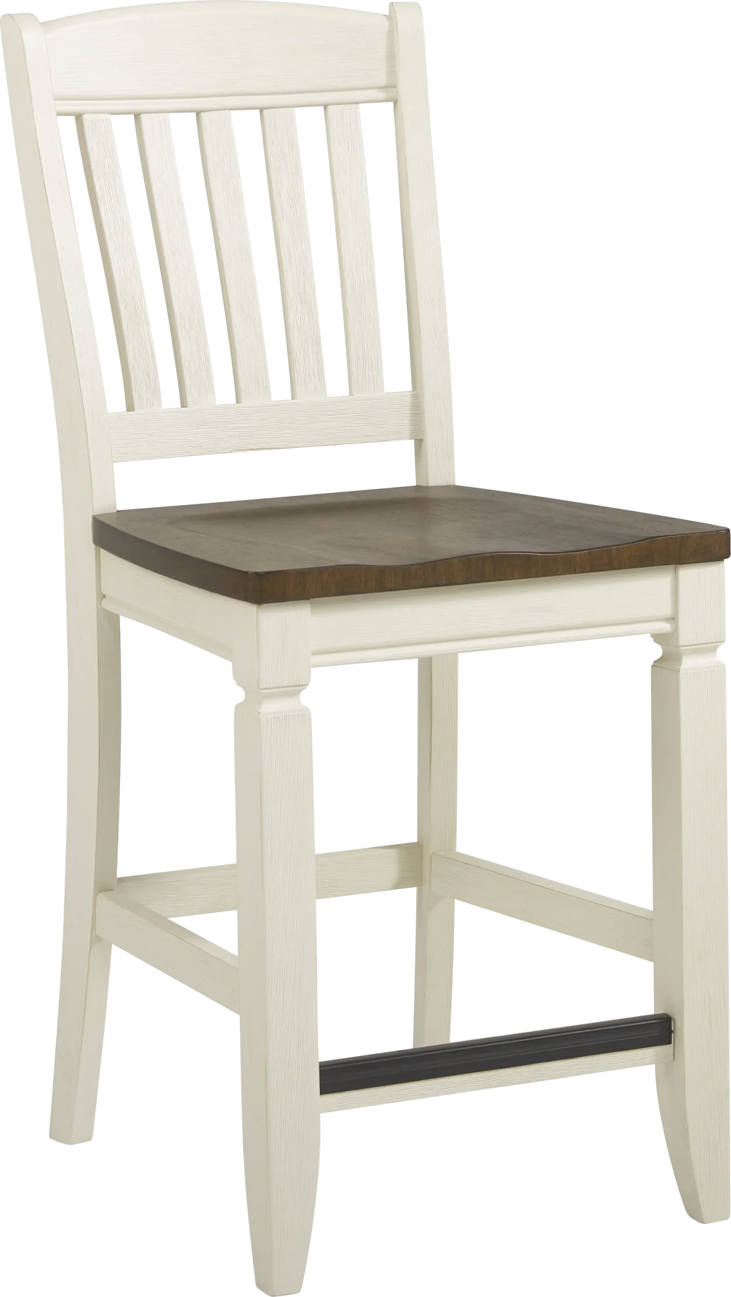 Country Lane Antique White Slat Back Counter Height Stool