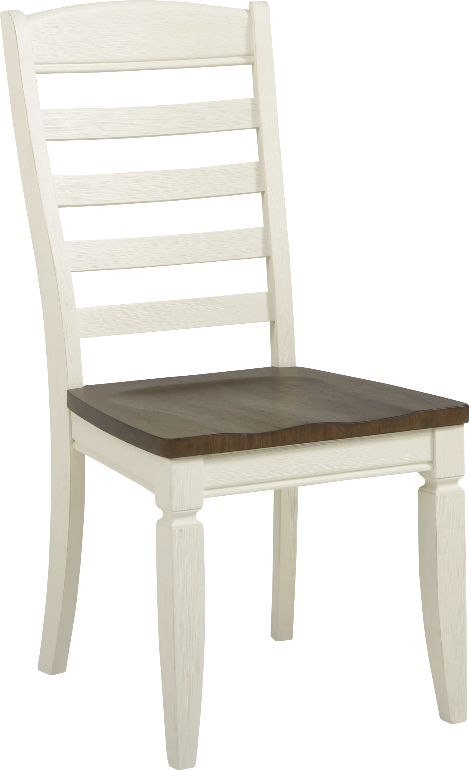Country Lane Antique White Ladder Back Side Chair
