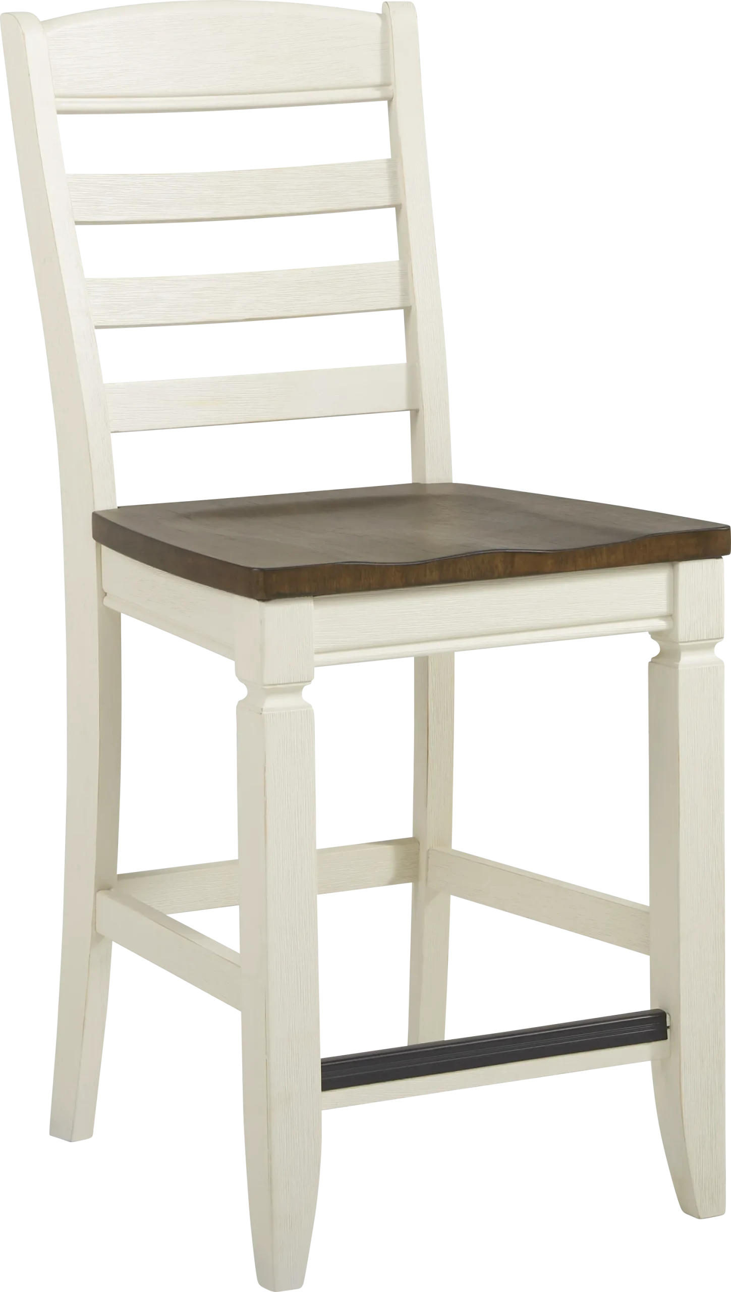 Country Lane Antique White Ladder Back Counter Height Stool