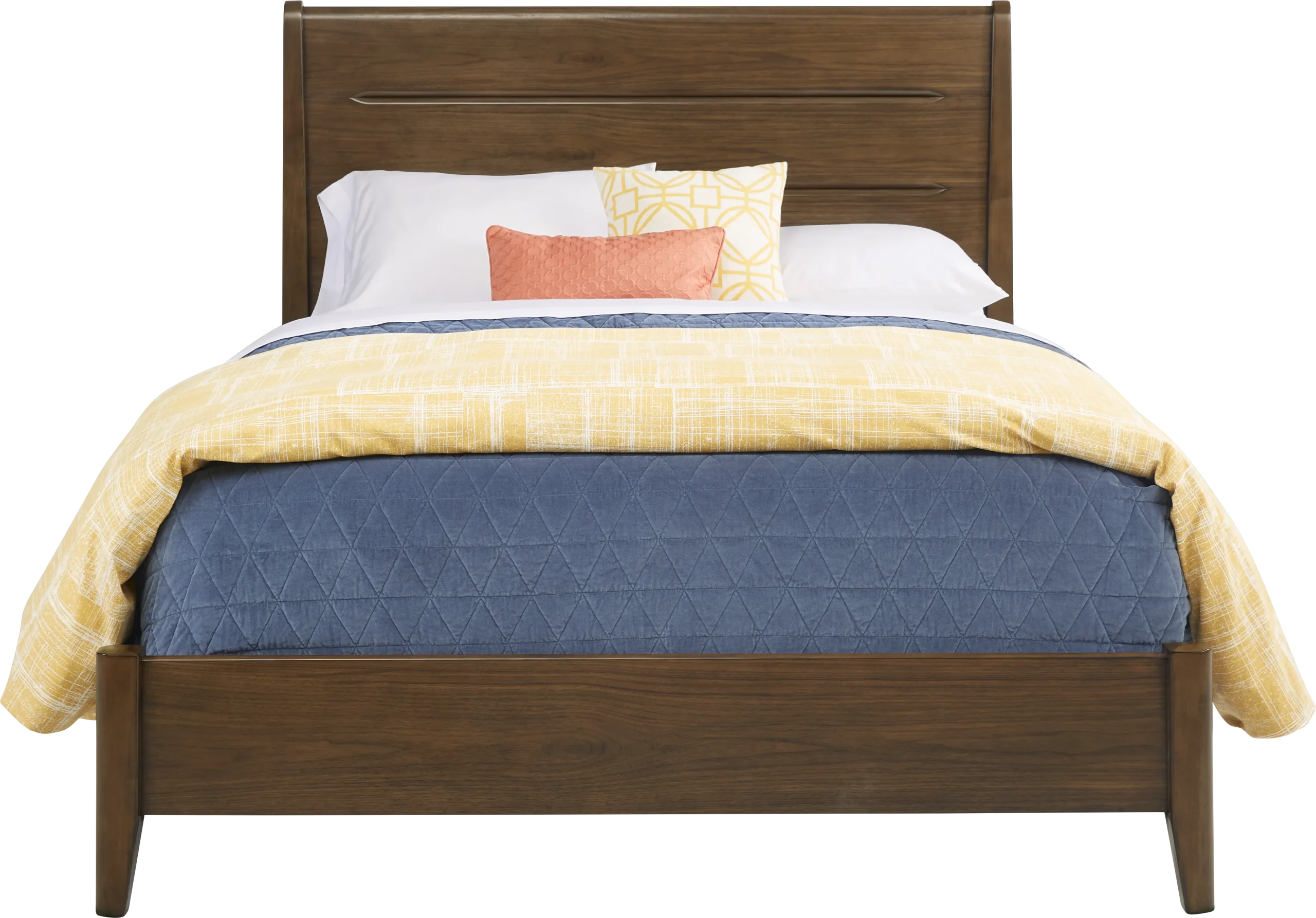 Devon Loft Walnut Finish 3 Pc Queen Panel Bed