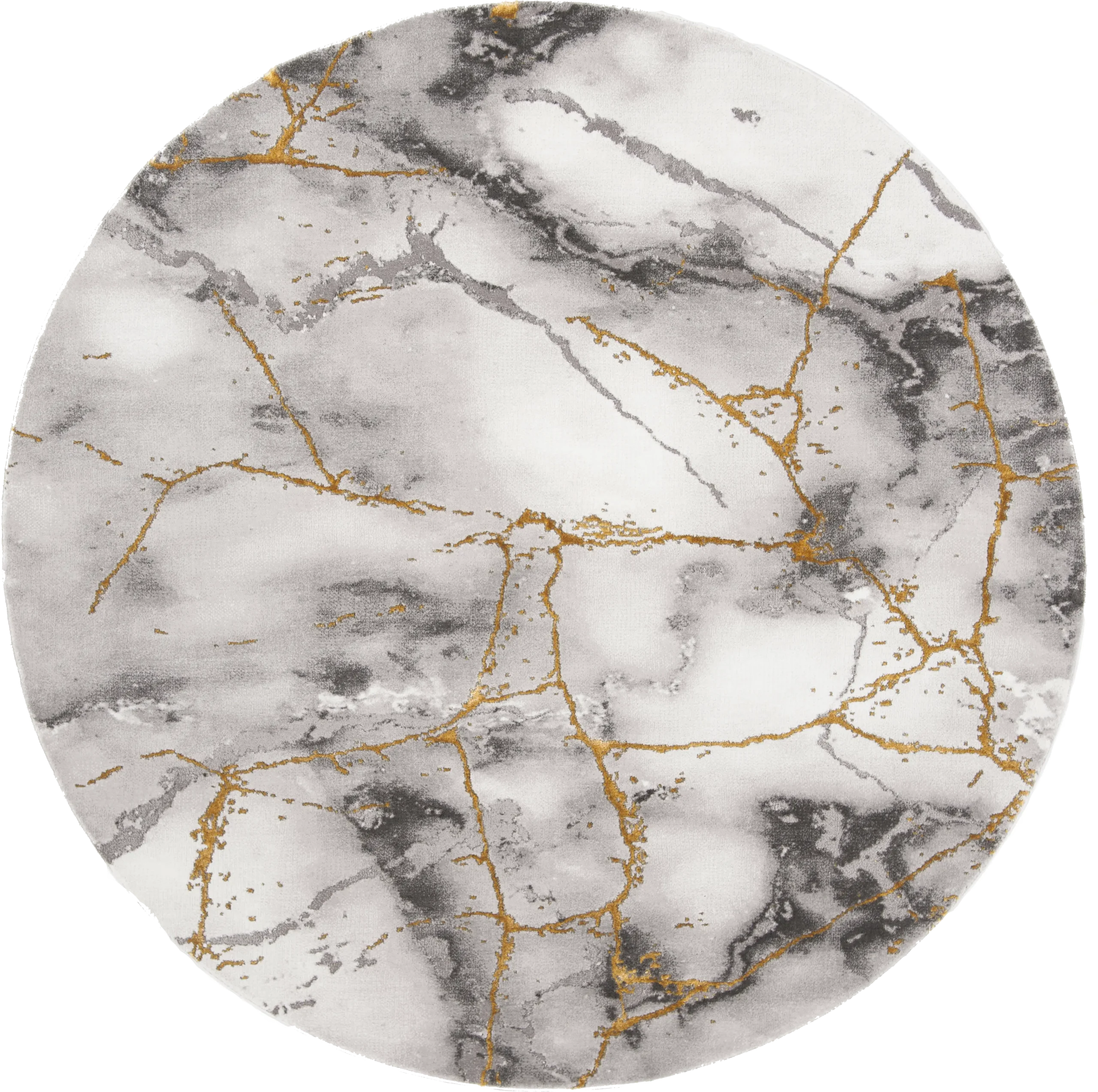 Cracked Marble Gray 8' Round Rug
