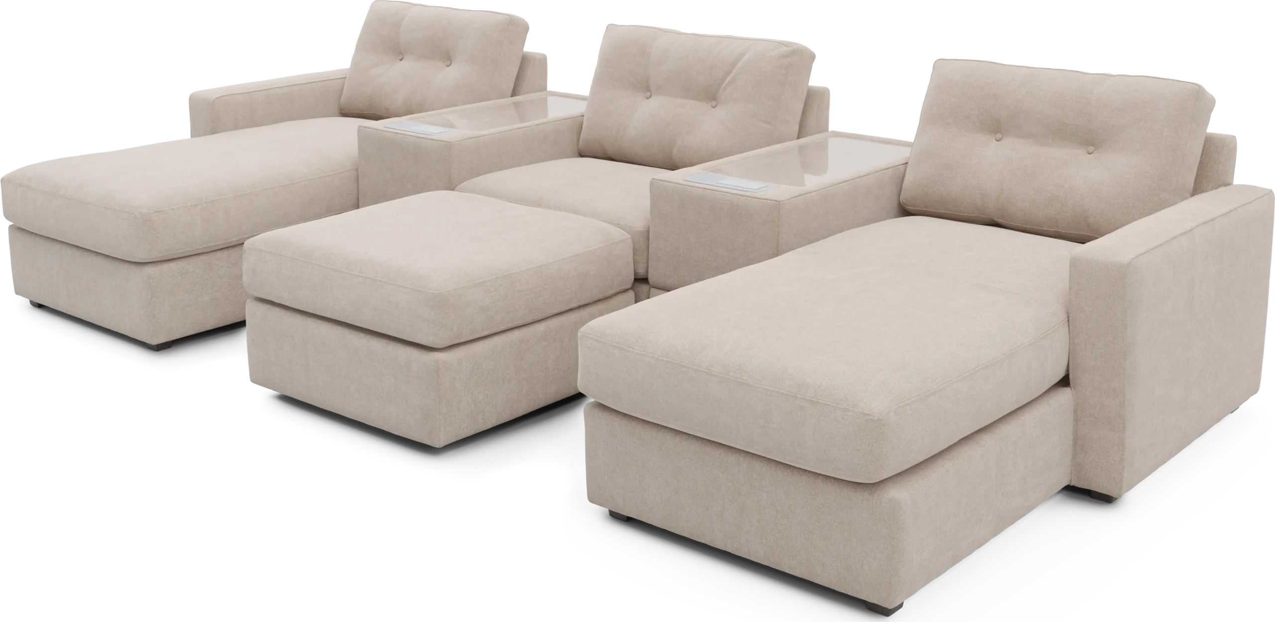 Beige 6 Pc ModularOne with Media Consoles
