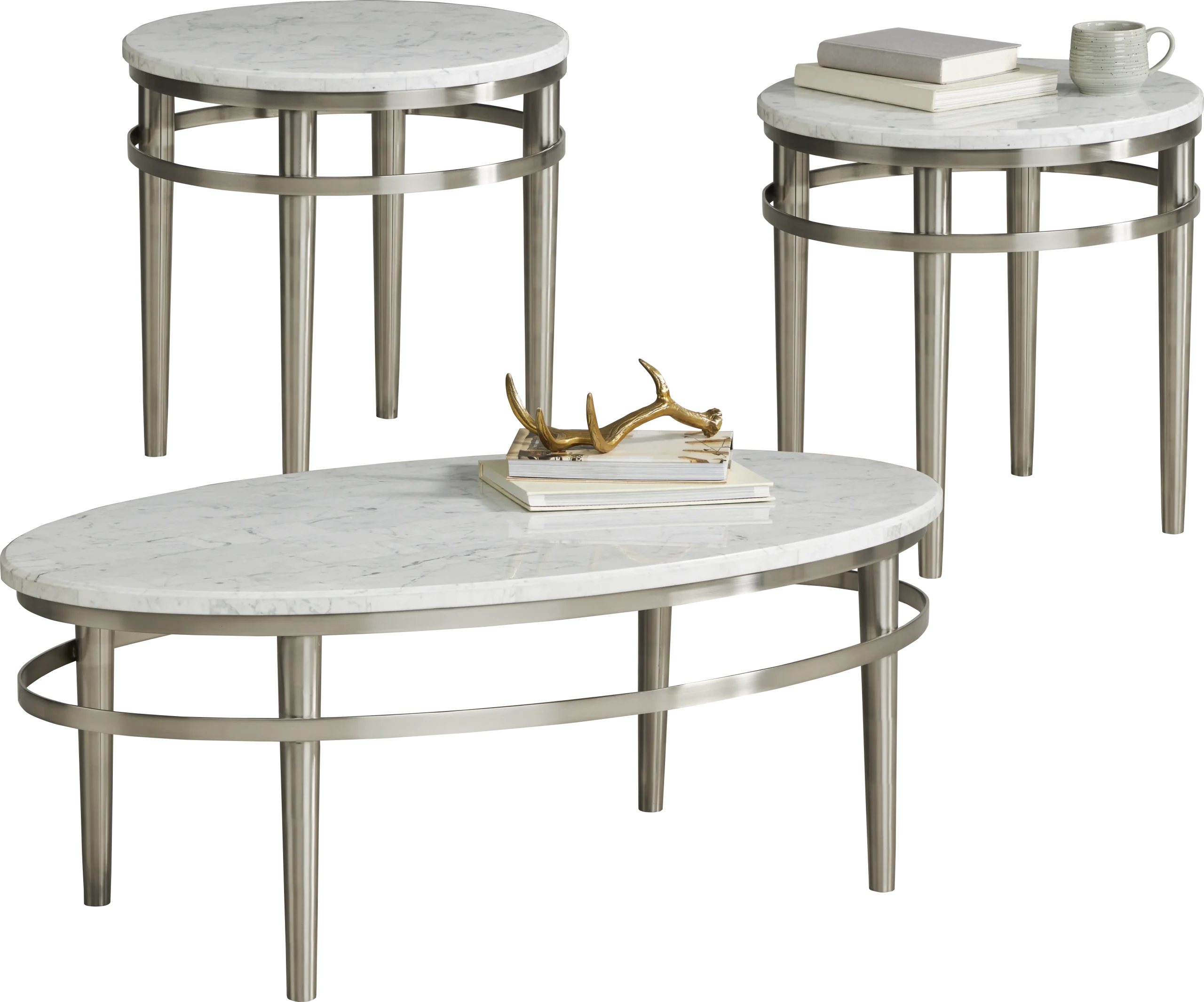 Cazelle Gray 3 Pc Occasional Table Set