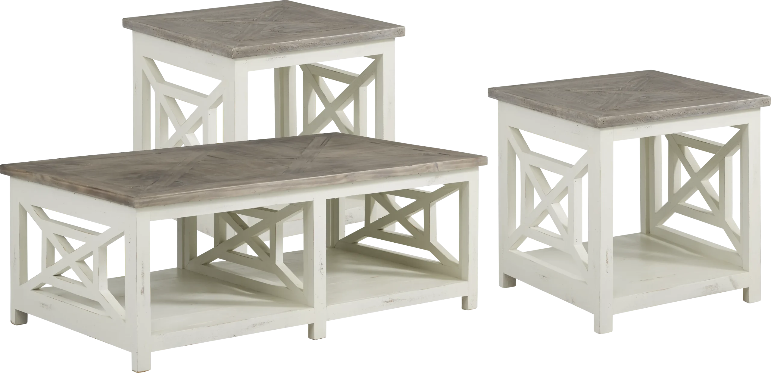 Danusa White 3 Pc Table Set