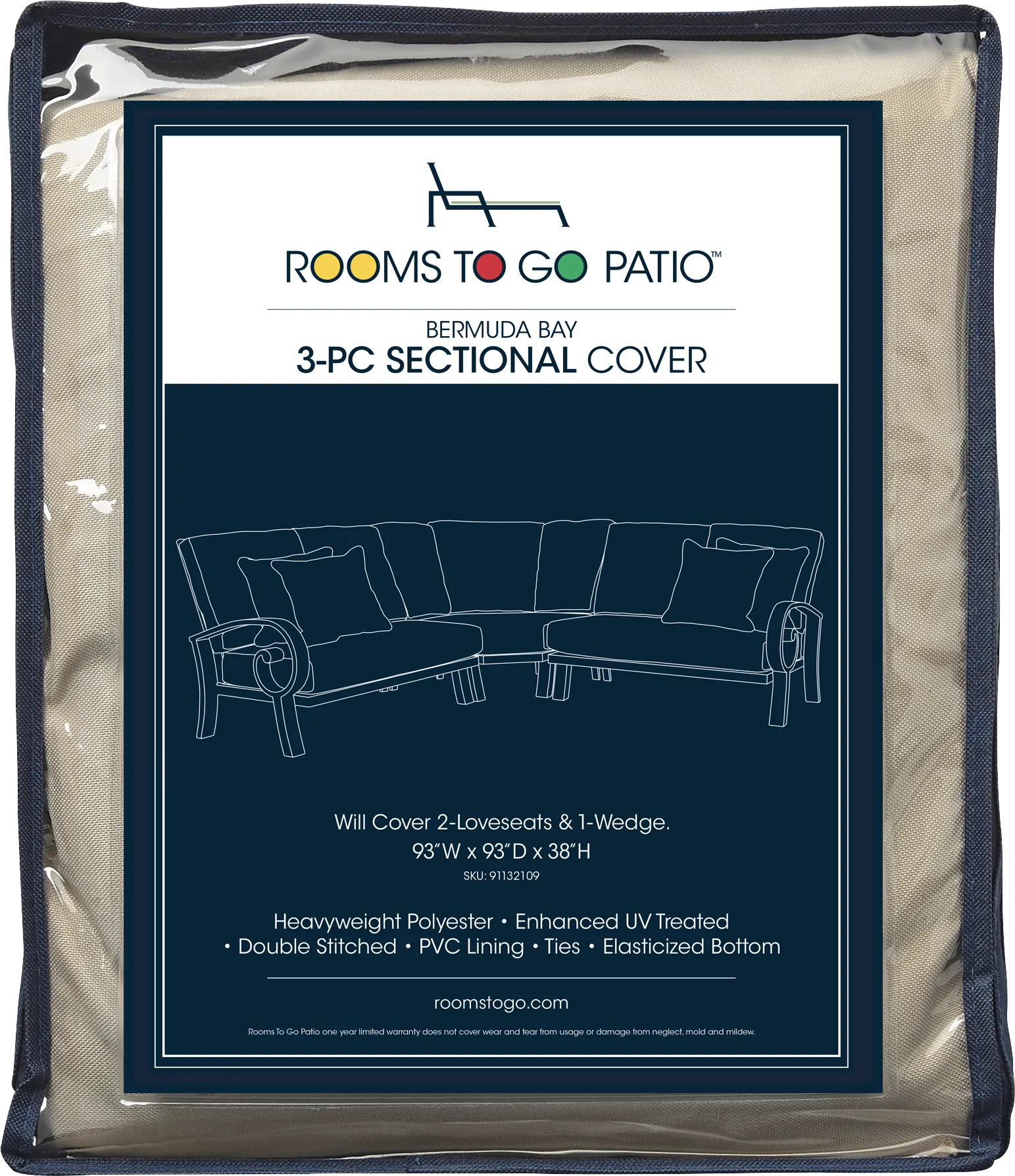 Bermuda Bay 3 Pc Patio Sectional Cover
