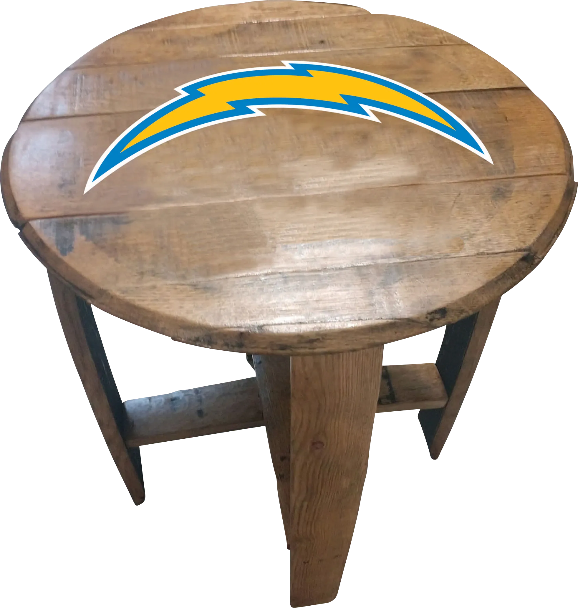 Big Team NFL Los Angeles Chargers Brown End Table