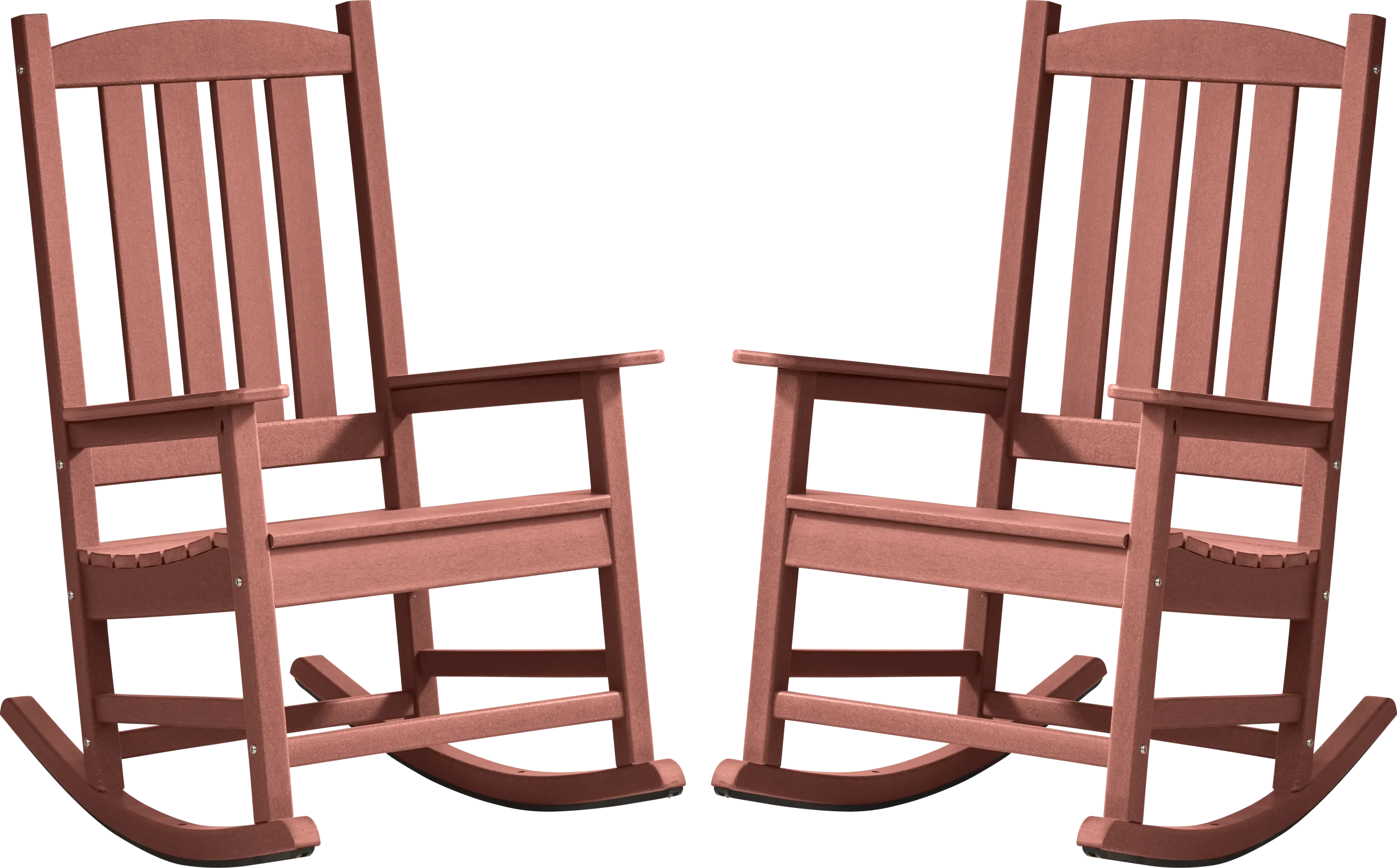 Brocky Red Outdoor Rocking Chair, Set of Two