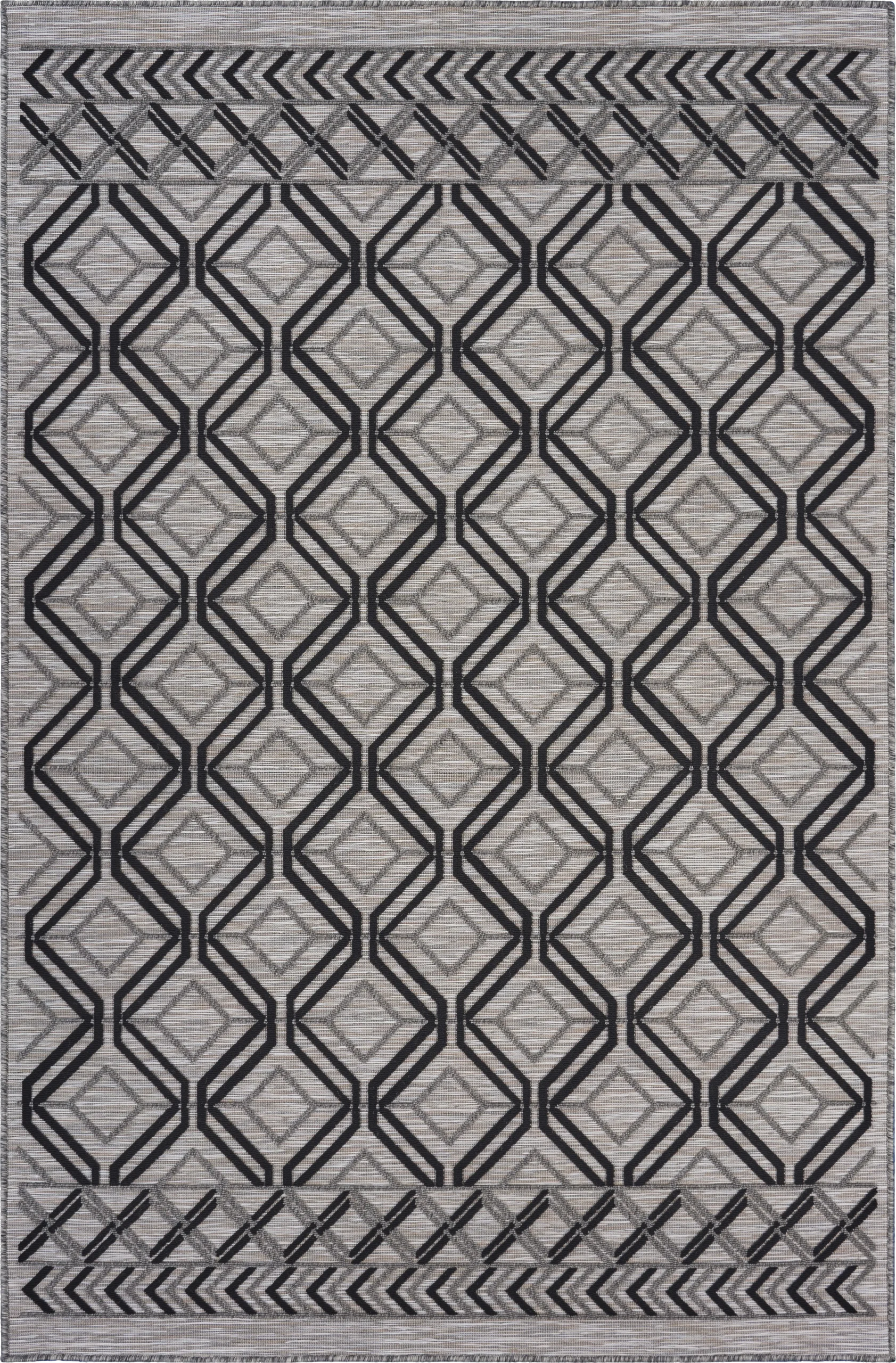 Cowanbo Black 5' x 7' Indoor/Outdoor Rug