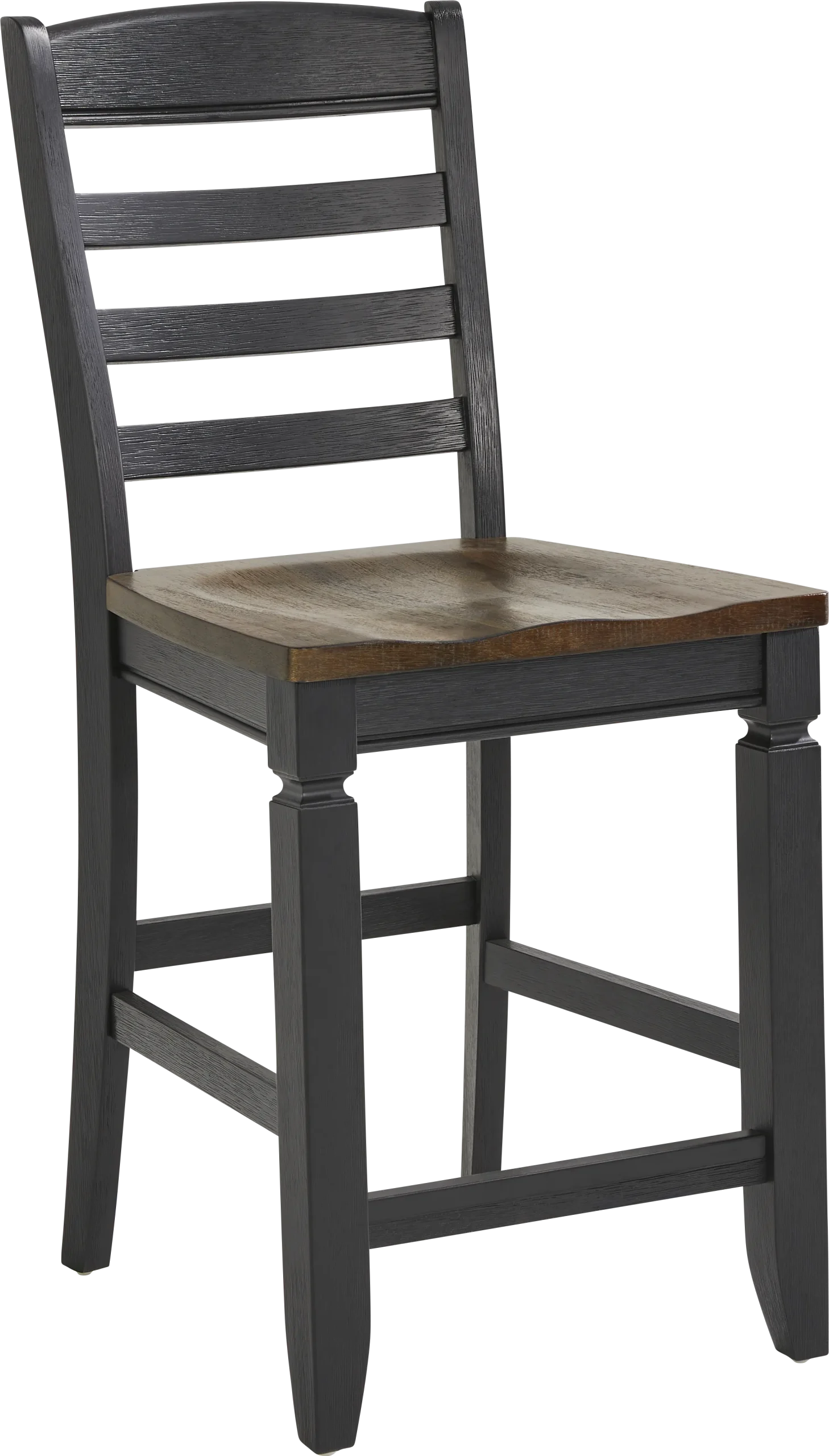Country Lane Black Ladder Back Counter Height Stool