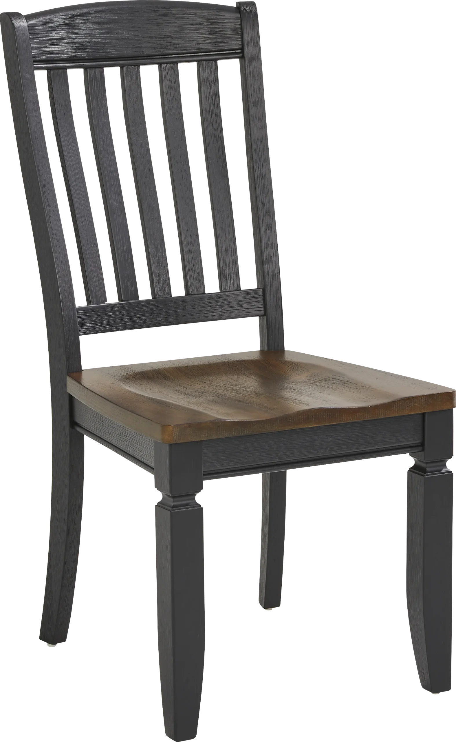 Country Lane Black Slat Back Side Chair