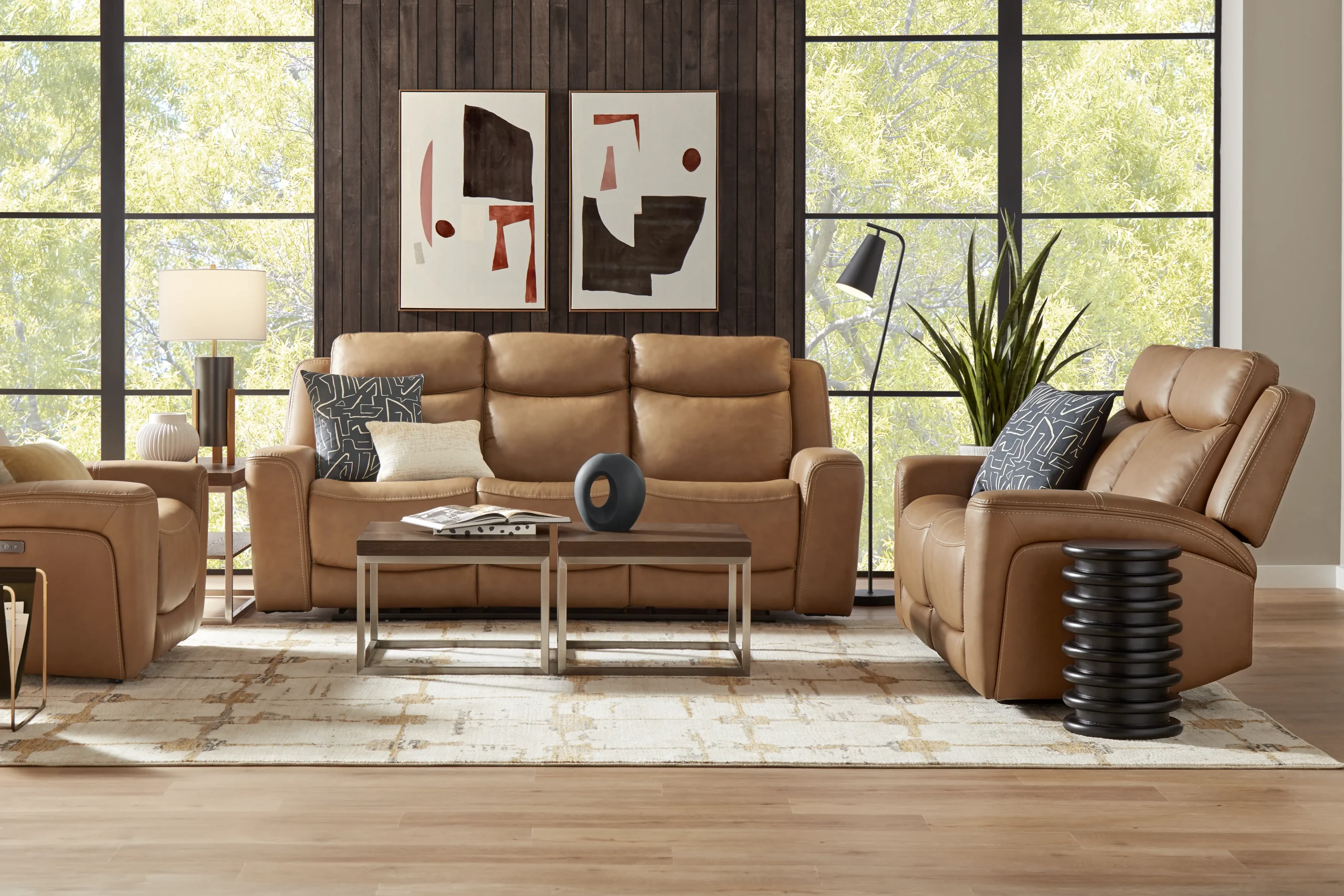 Davidson 7 Pc Leather Dual Power Reclining Living Room Set