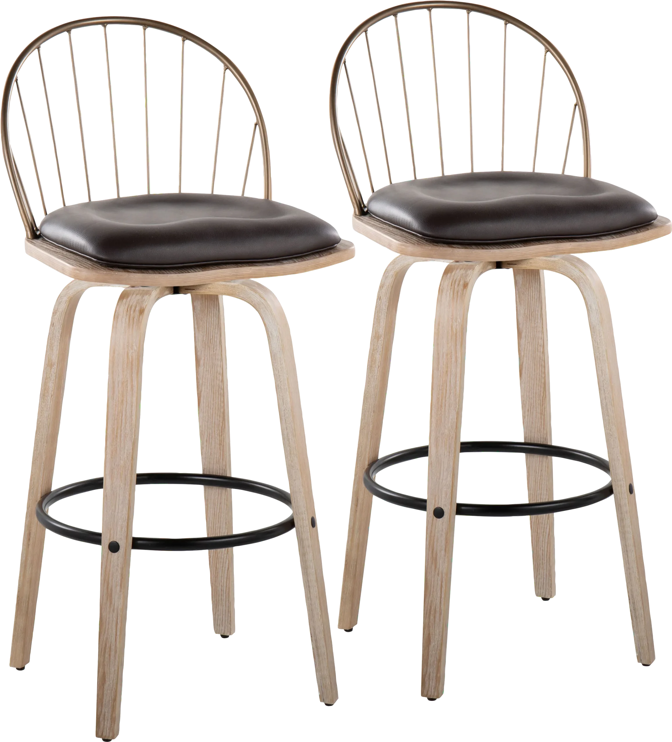 Charlias IX Brown Barstool, Set of 2