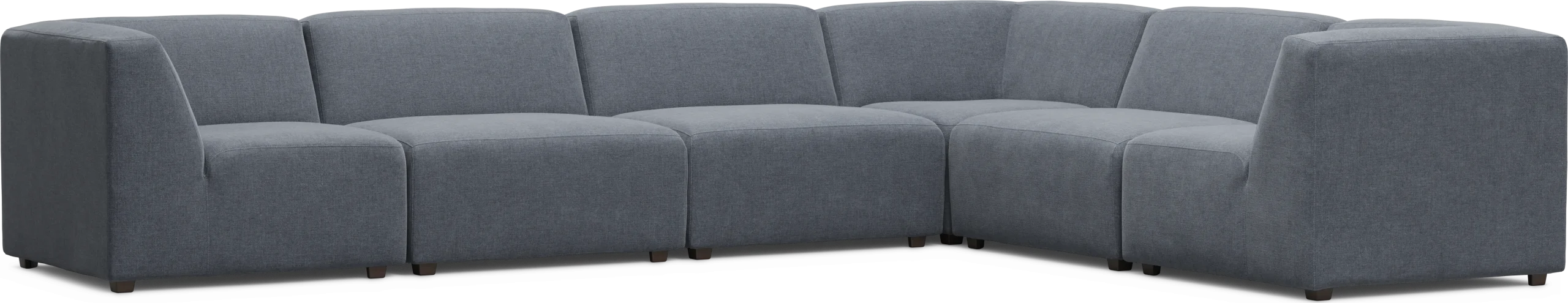 Calay 6 Pc Outdoor Sectional with Denim Slipcovers