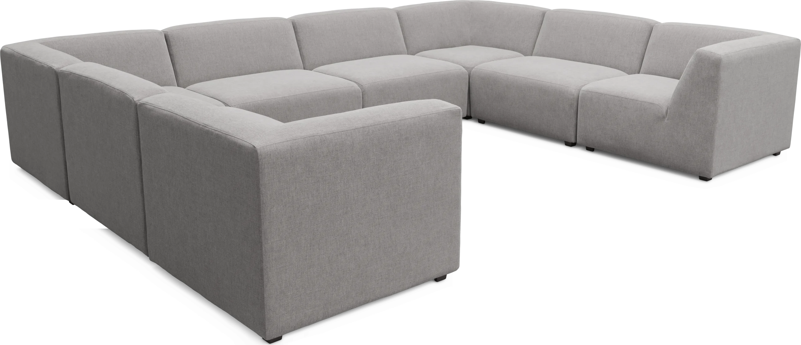 Calay 8 Pc Outdoor Sectional with Ash Slipcovers