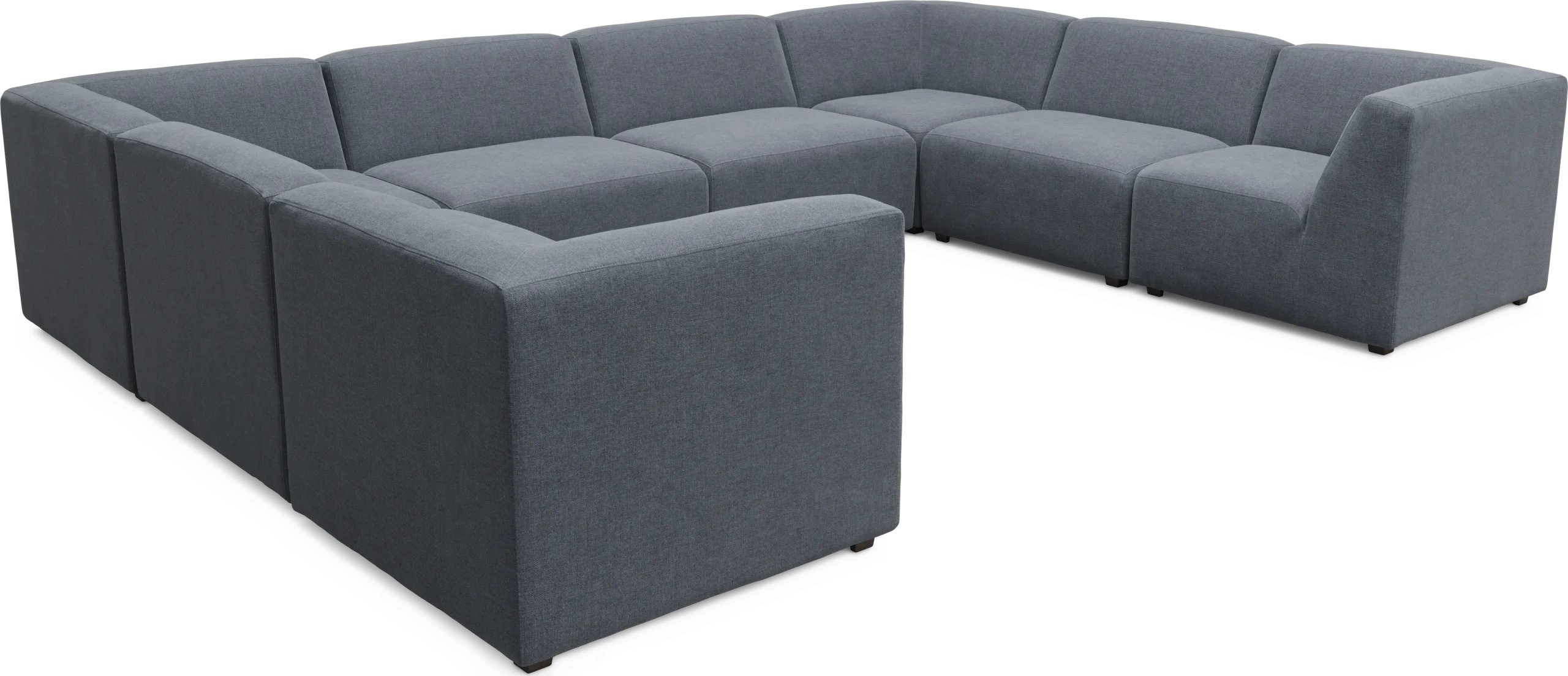 Calay 8 Pc Outdoor Sectional with Denim Slipcovers
