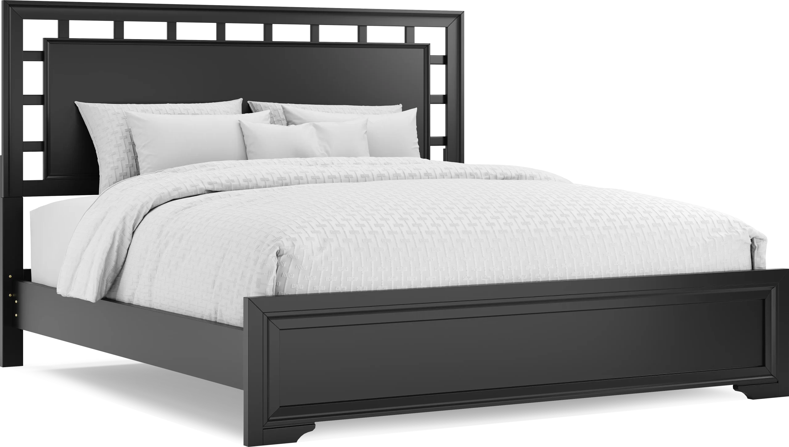 Belcourt Black 3 Pc King Lattice Bed
