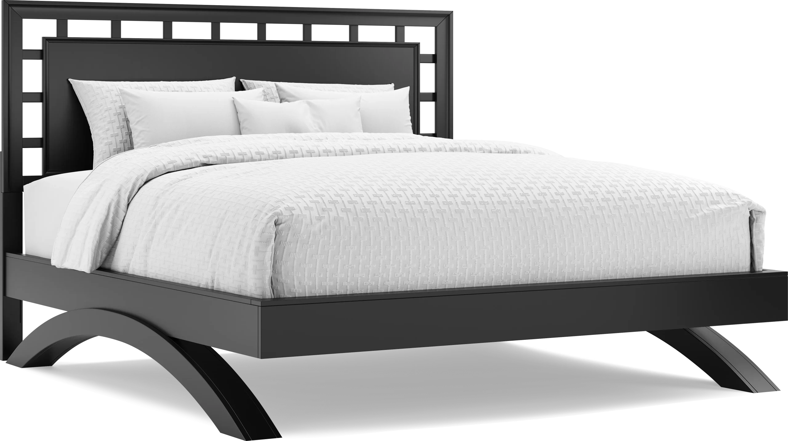 Belcourt Black 3 Pc King Lattice Arch Bed