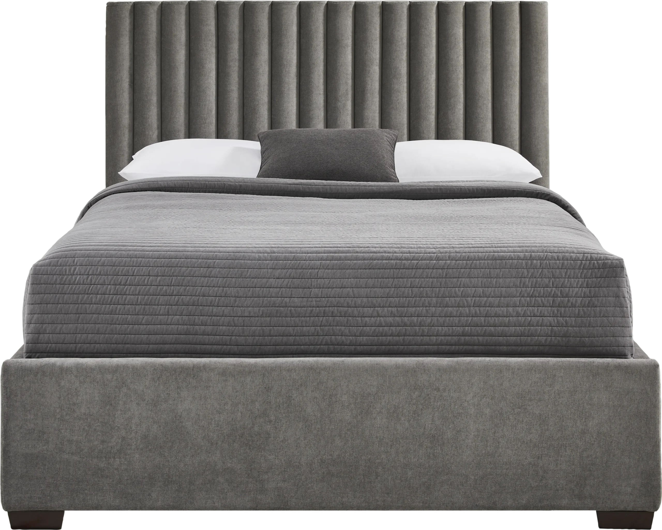 Belvedere Smoke 3 Pc King Upholstered Bed