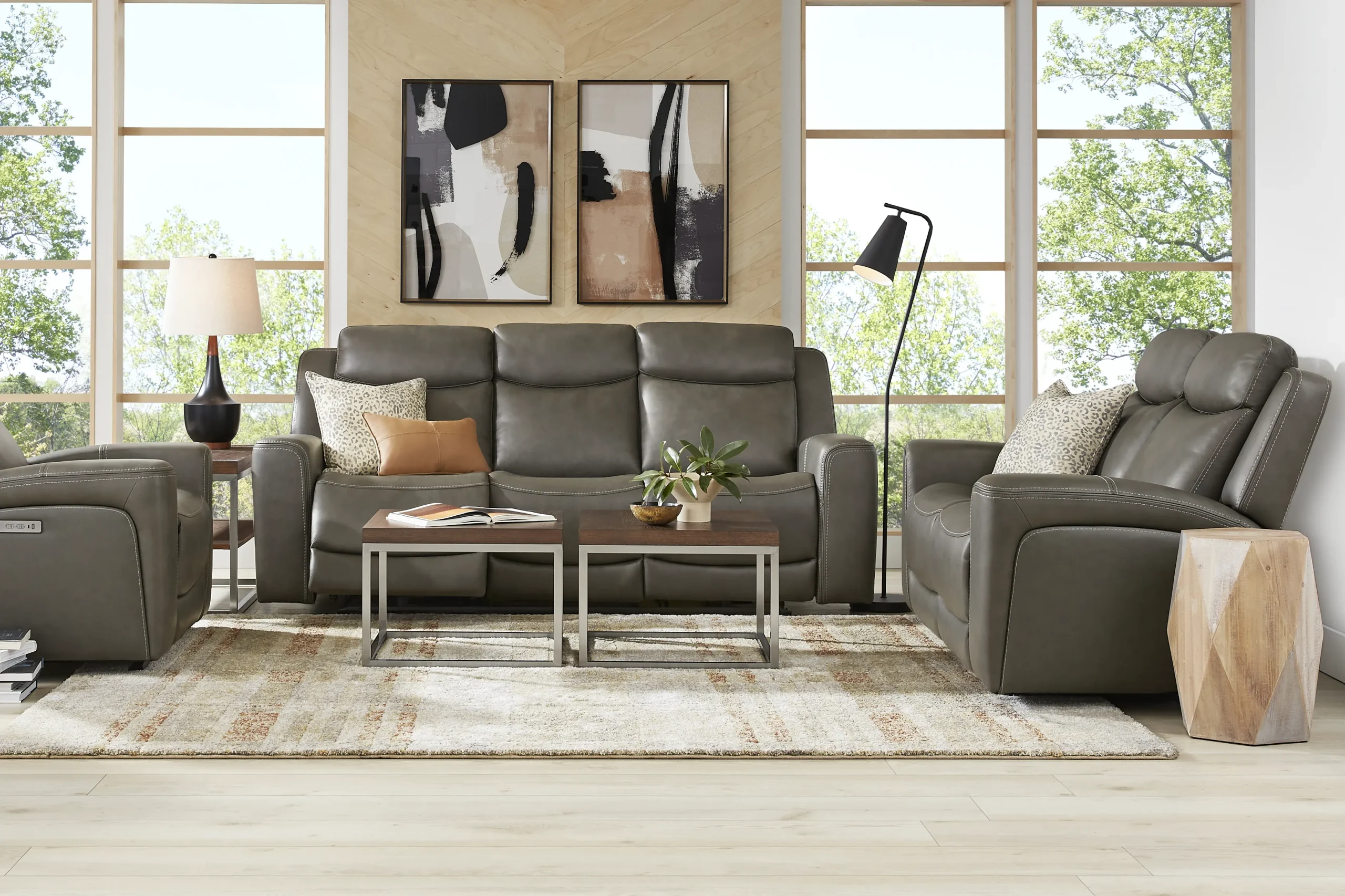 Davidson 2 Pc Leather Dual Power Reclining Living Room Set