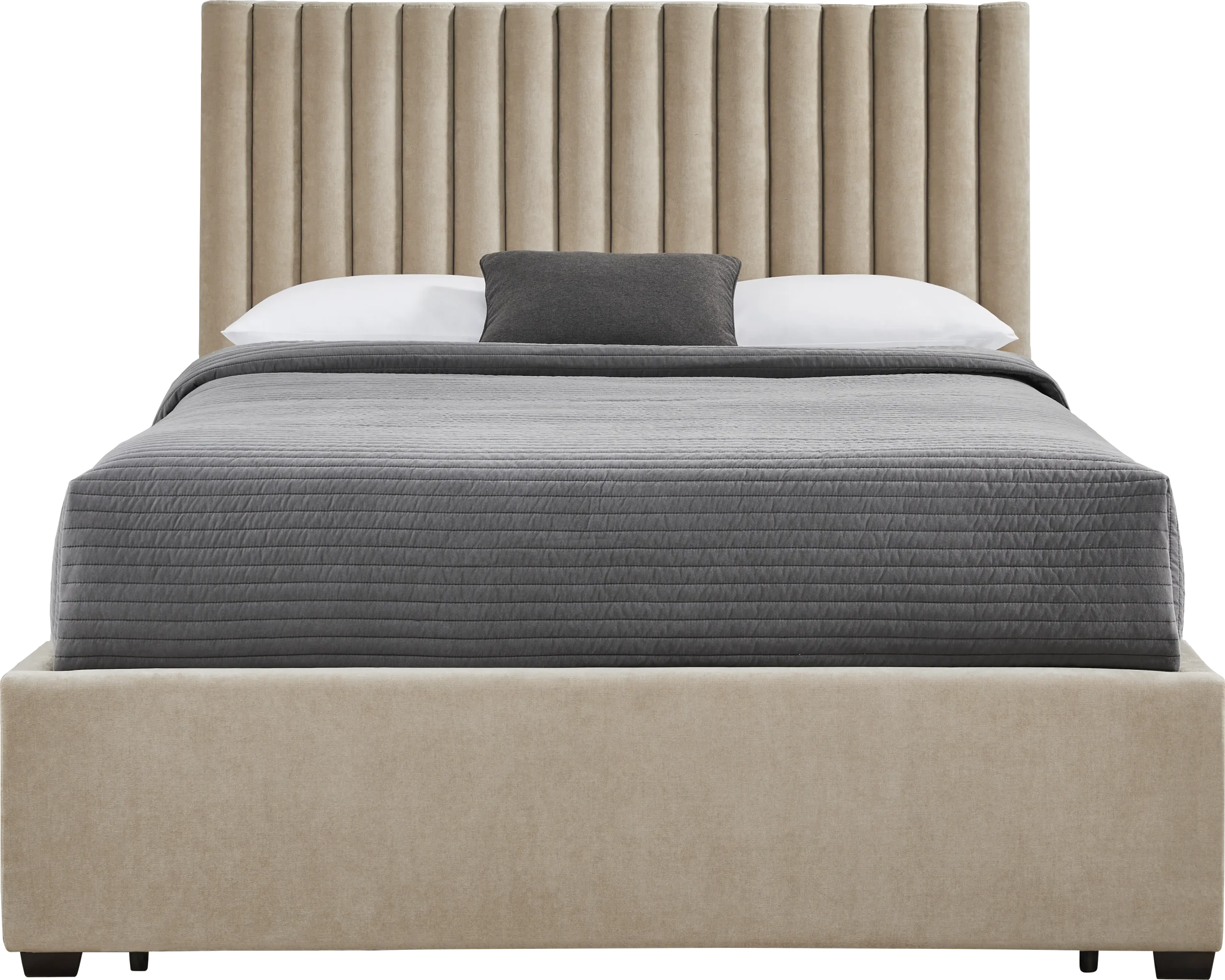 Belvedere Beige 3 Pc Queen Upholstered Storage Bed
