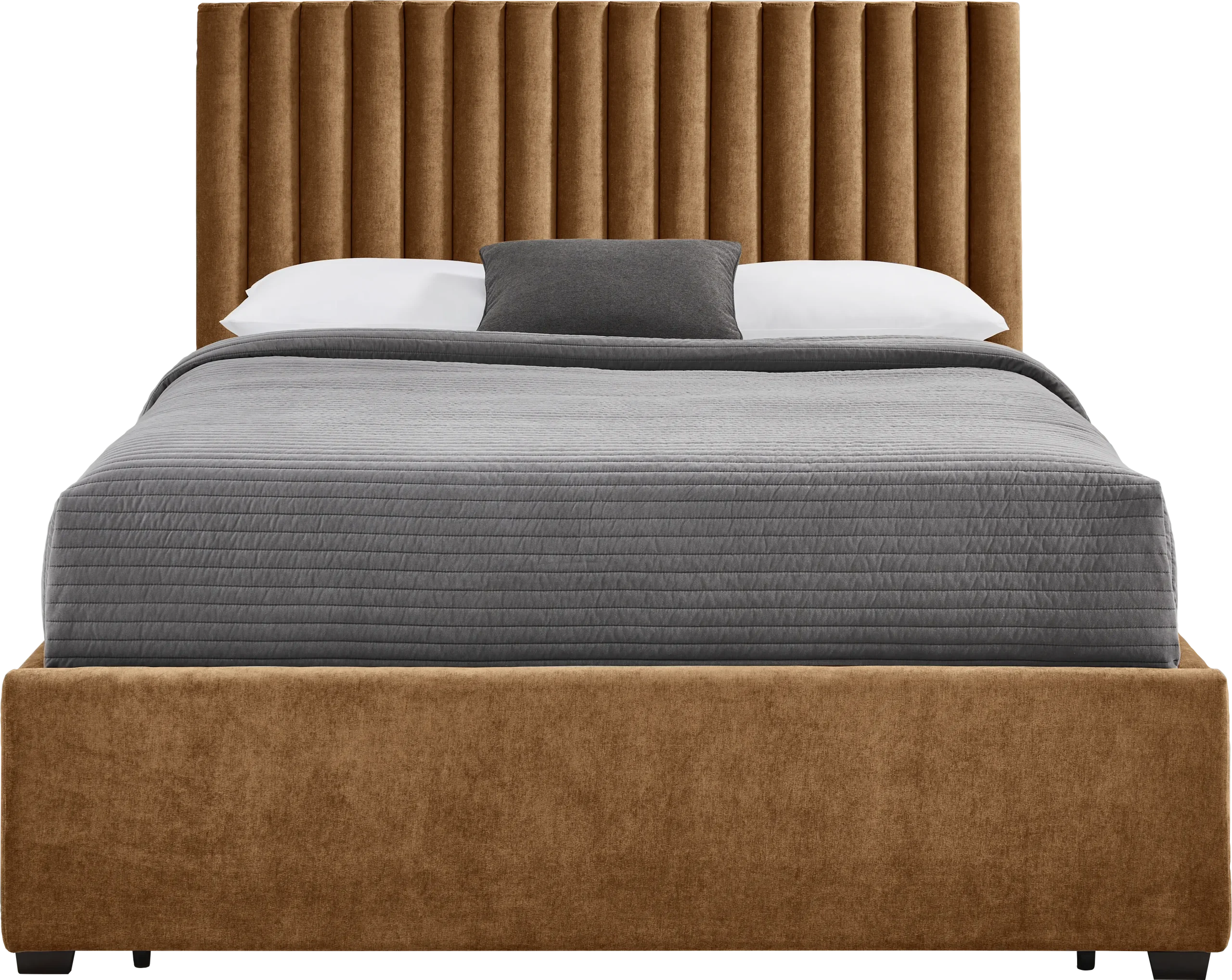 Belvedere Cognac 3 Pc King Upholstered Storage Bed