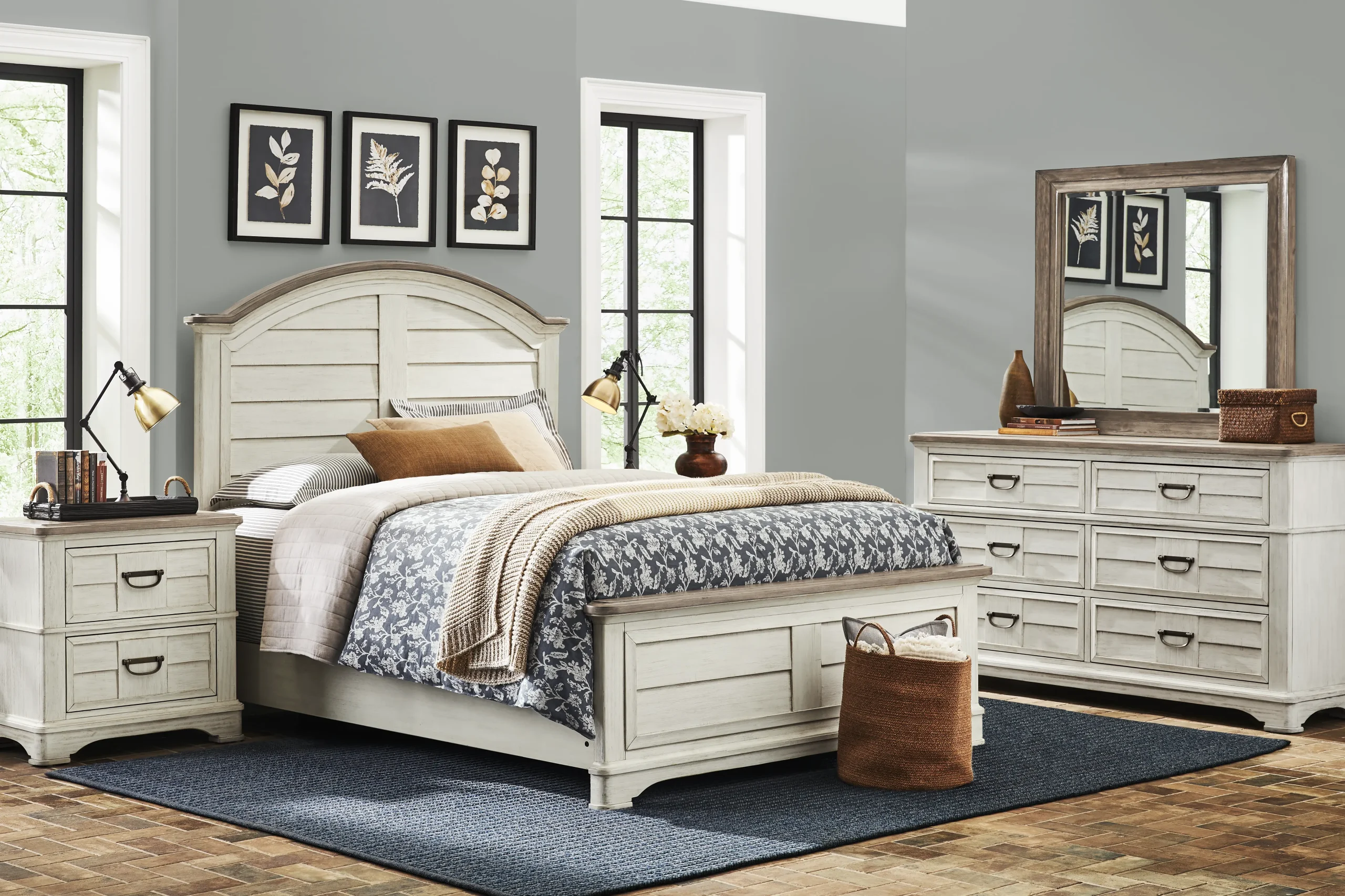 Edisto Bay White 5 Pc King Panel Bedroom