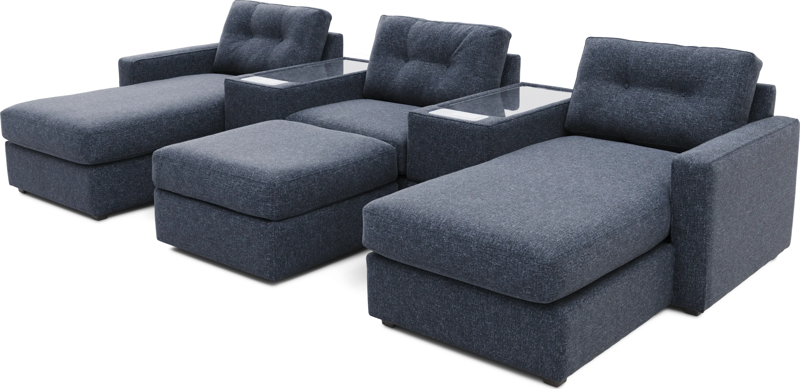 Dark Blue 6 Pc ModularOne with Media Consoles