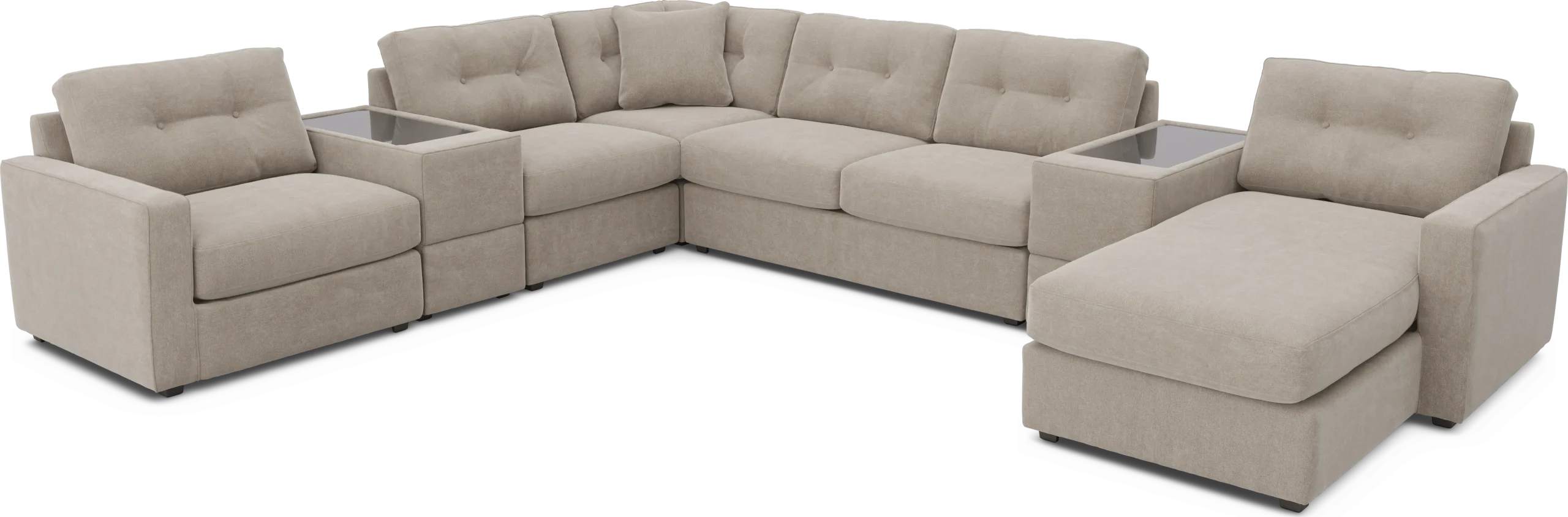 Beige 7 Pc ModularOne Gel Foam Sleeper