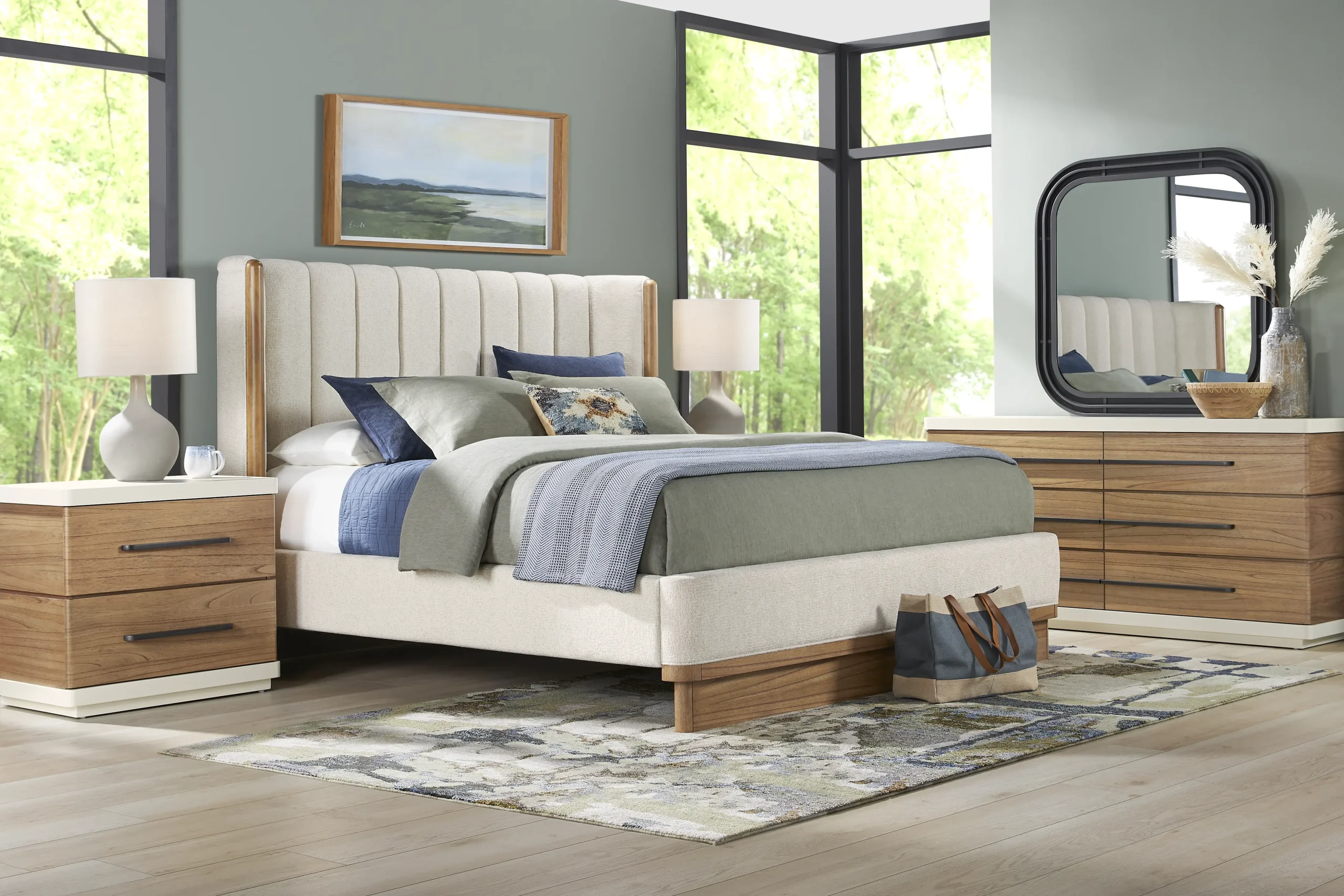 Bristol Bay Brown 5 Pc Upholstered Queen Bedroom