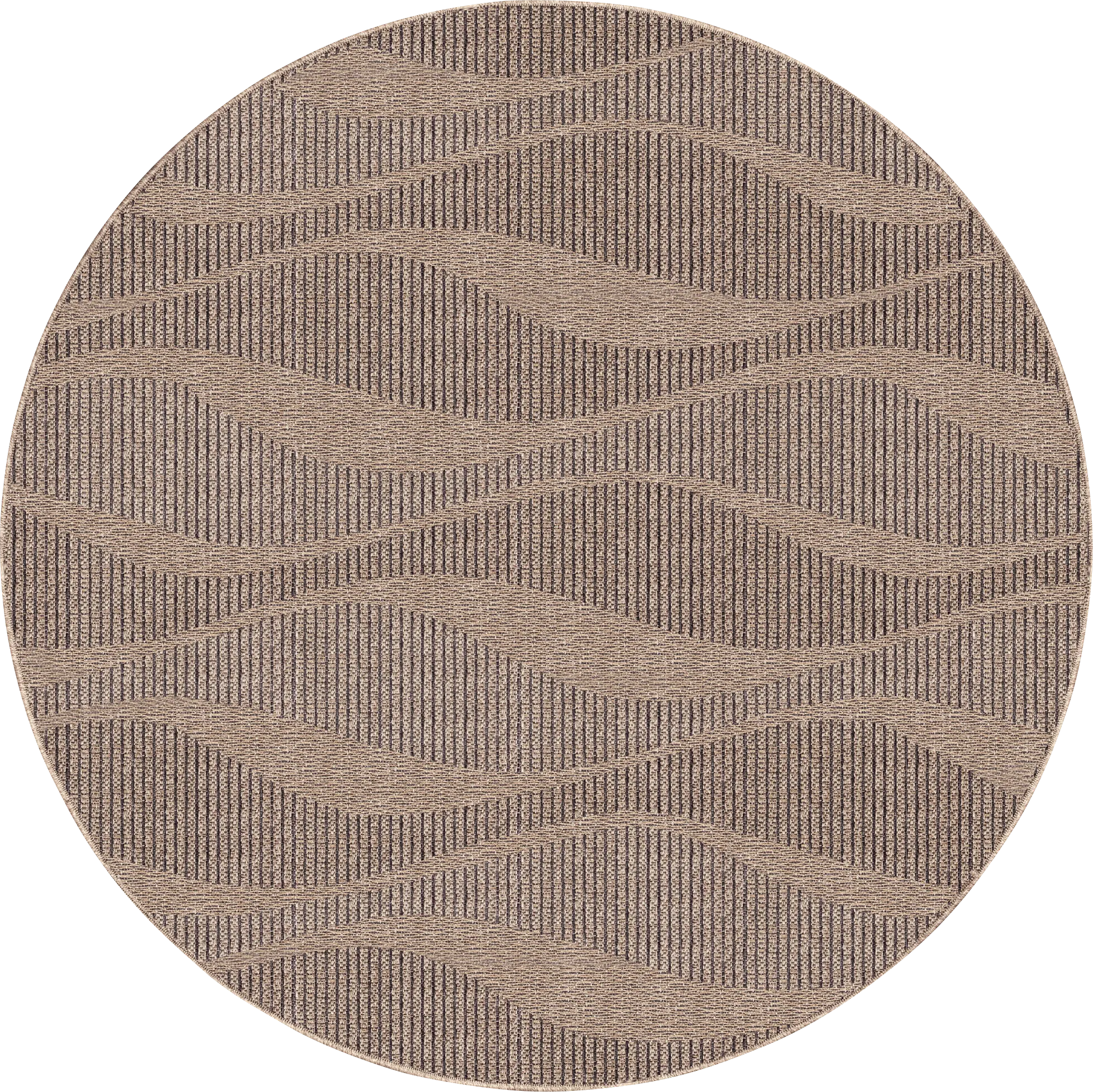 Beykos Taupe 7'10 Round Indoor/Outdoor Rug