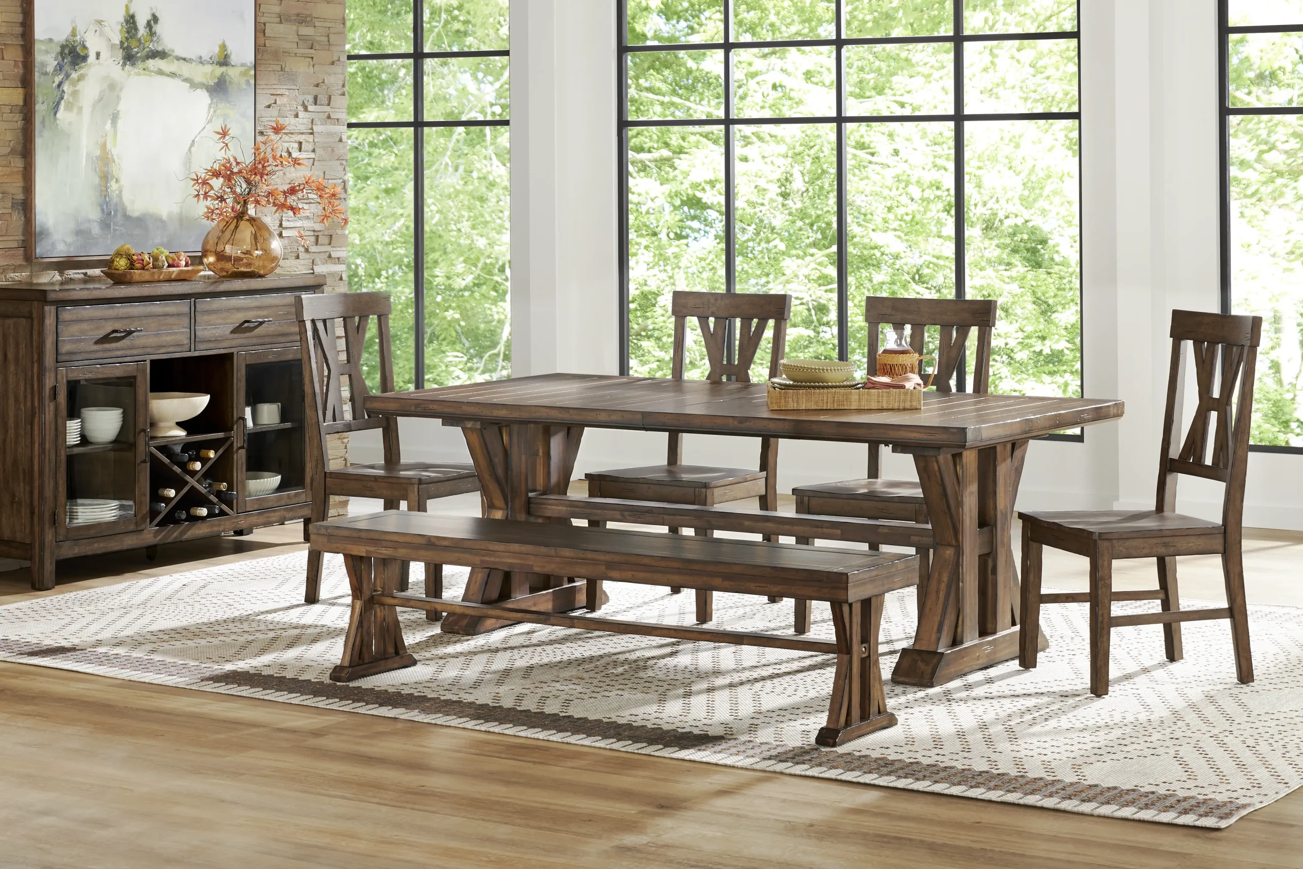 Covered Bridge Tobacco 6 Pc Dining Room