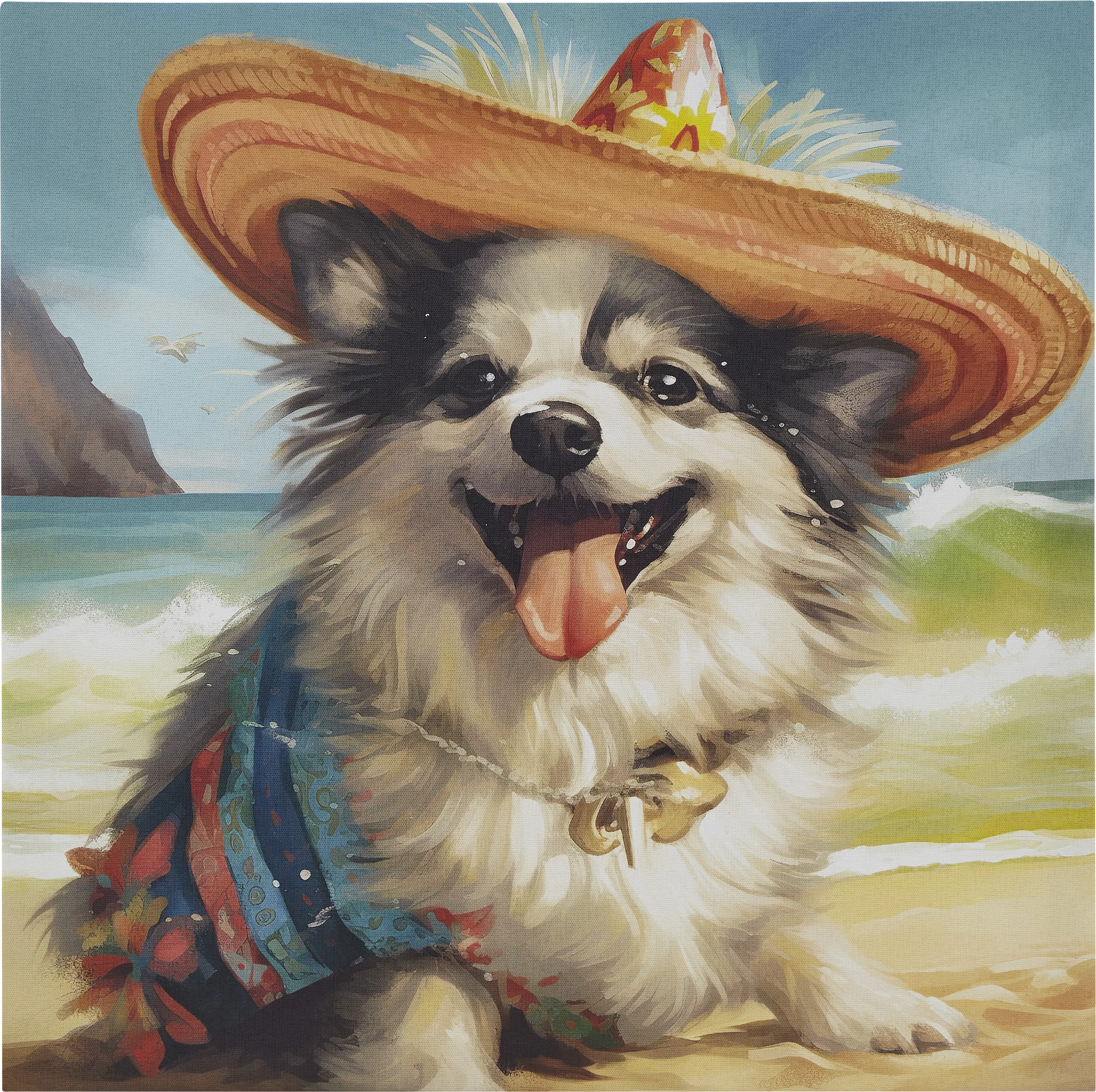 Chihuahua In A Hat Blue Wall Decor