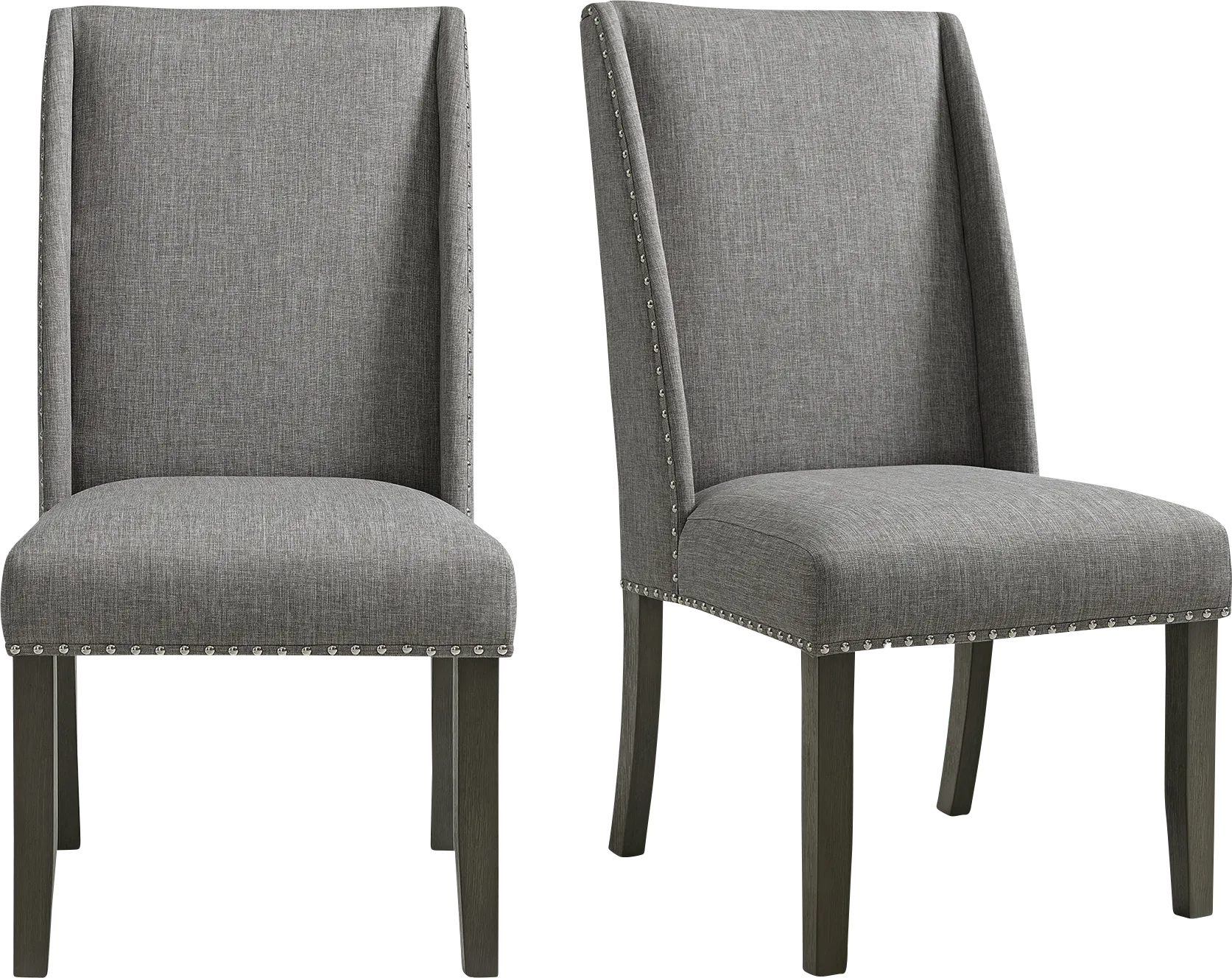 Chinara Charcoal Side Chair, Set of 2