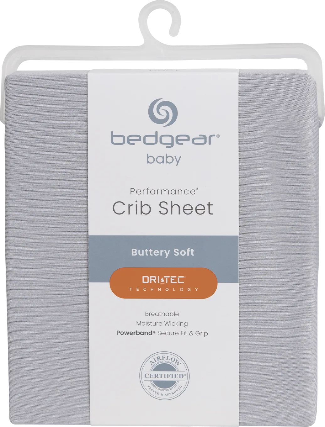 Bedgear Dri-Tec Light Gray Crib Bed Sheet