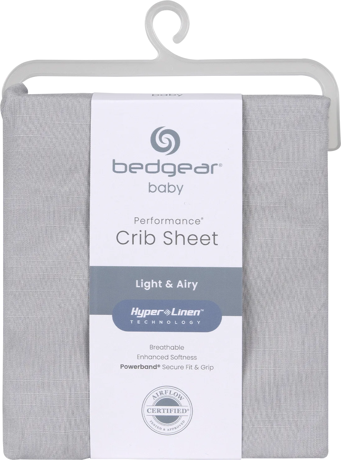 Bedgear Hyper-Linen Light Gray Crib Bed Sheet