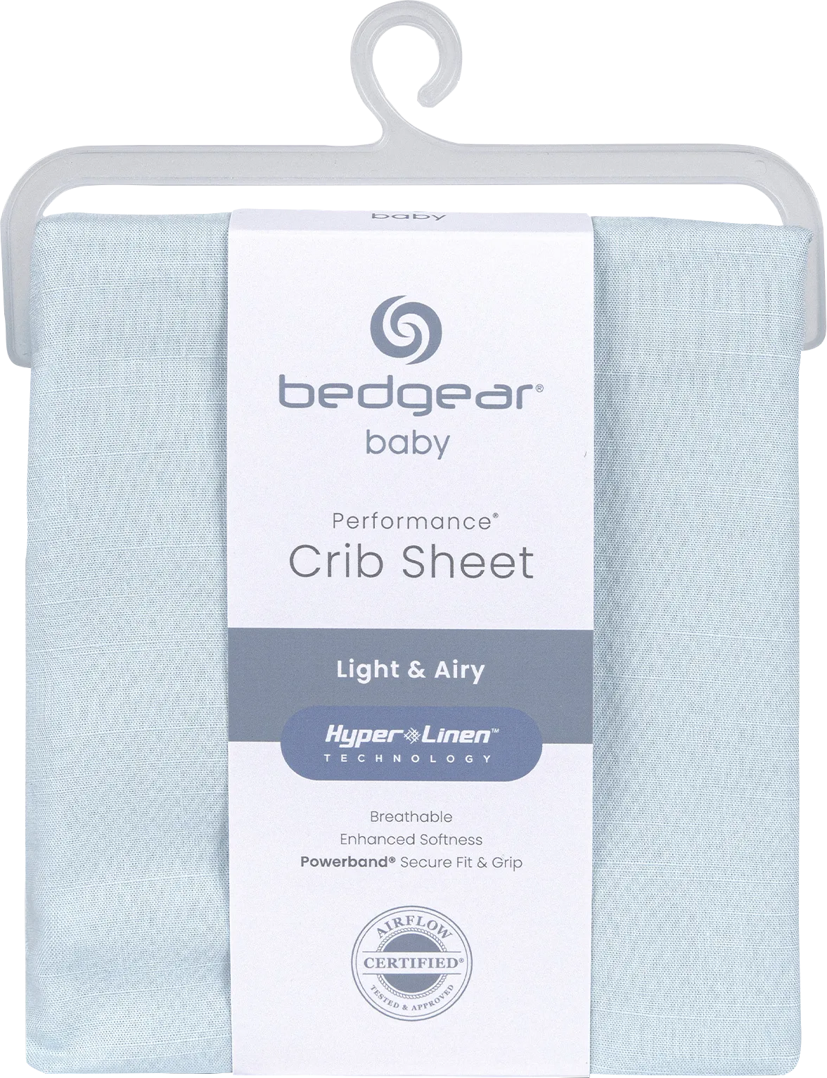 Bedgear Hyper-Linen Baby Blue Crib Bed Sheet