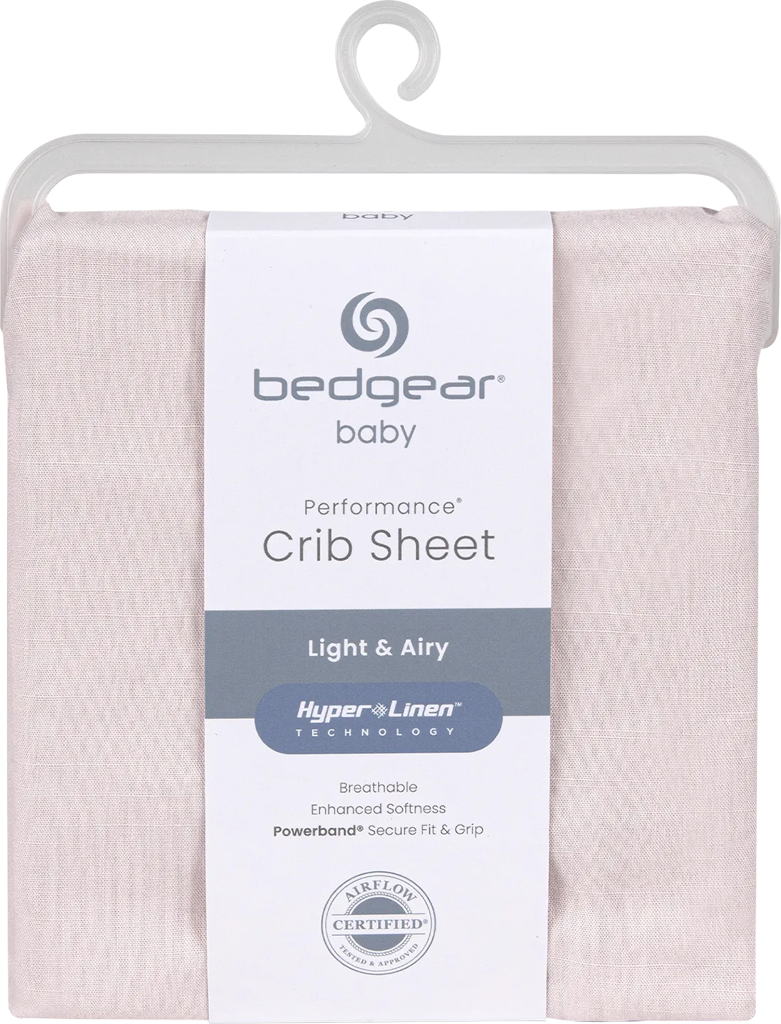 Bedgear Hyper-Linen Light Pink Crib Bed Sheet