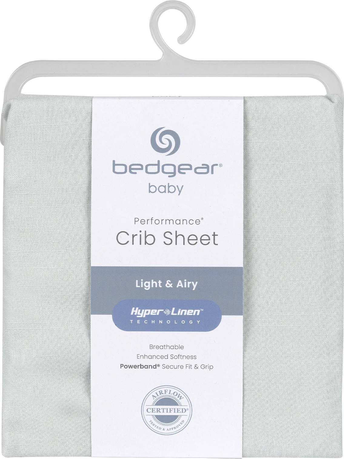 Bedgear Hyper-Linen Light Green Crib Bed Sheet