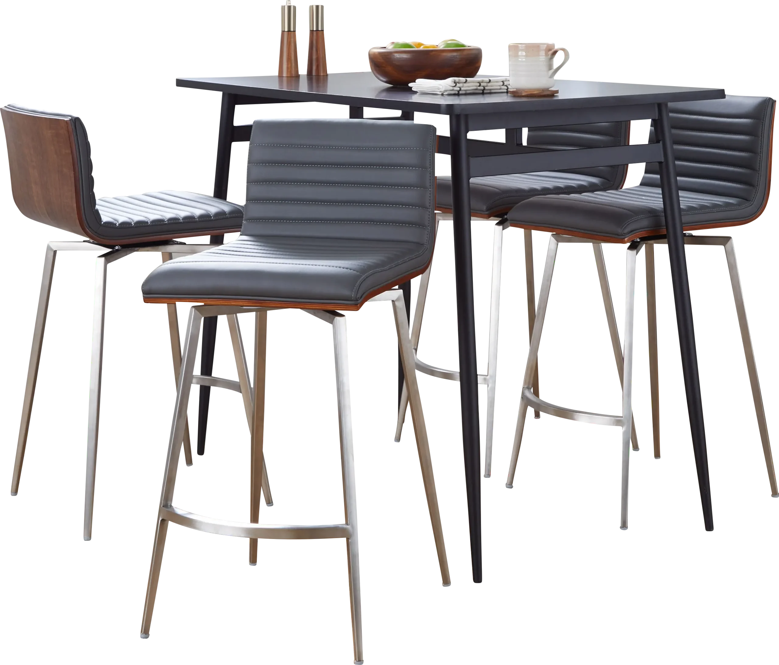 Dayze I Gray Swivel 5 Pc Counter Height Dining Set