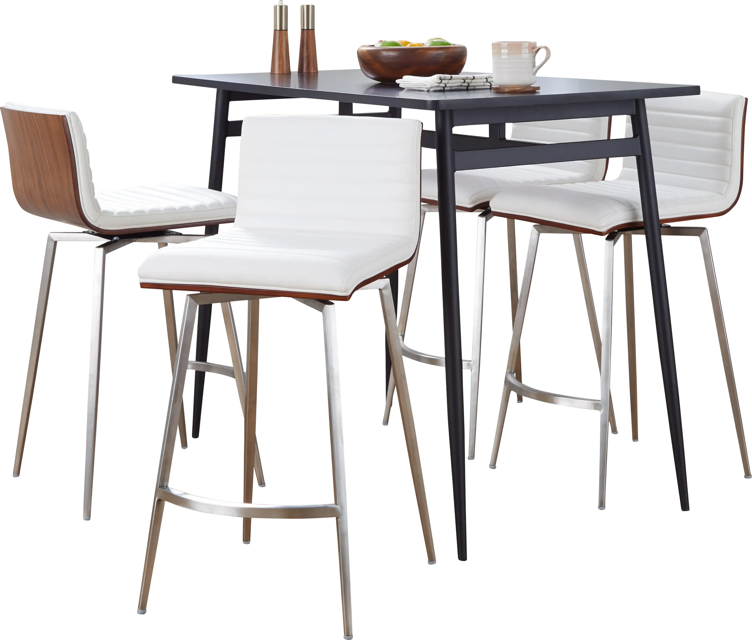 Dayze I White Swivel 5 Pc Counter Height Dining Set