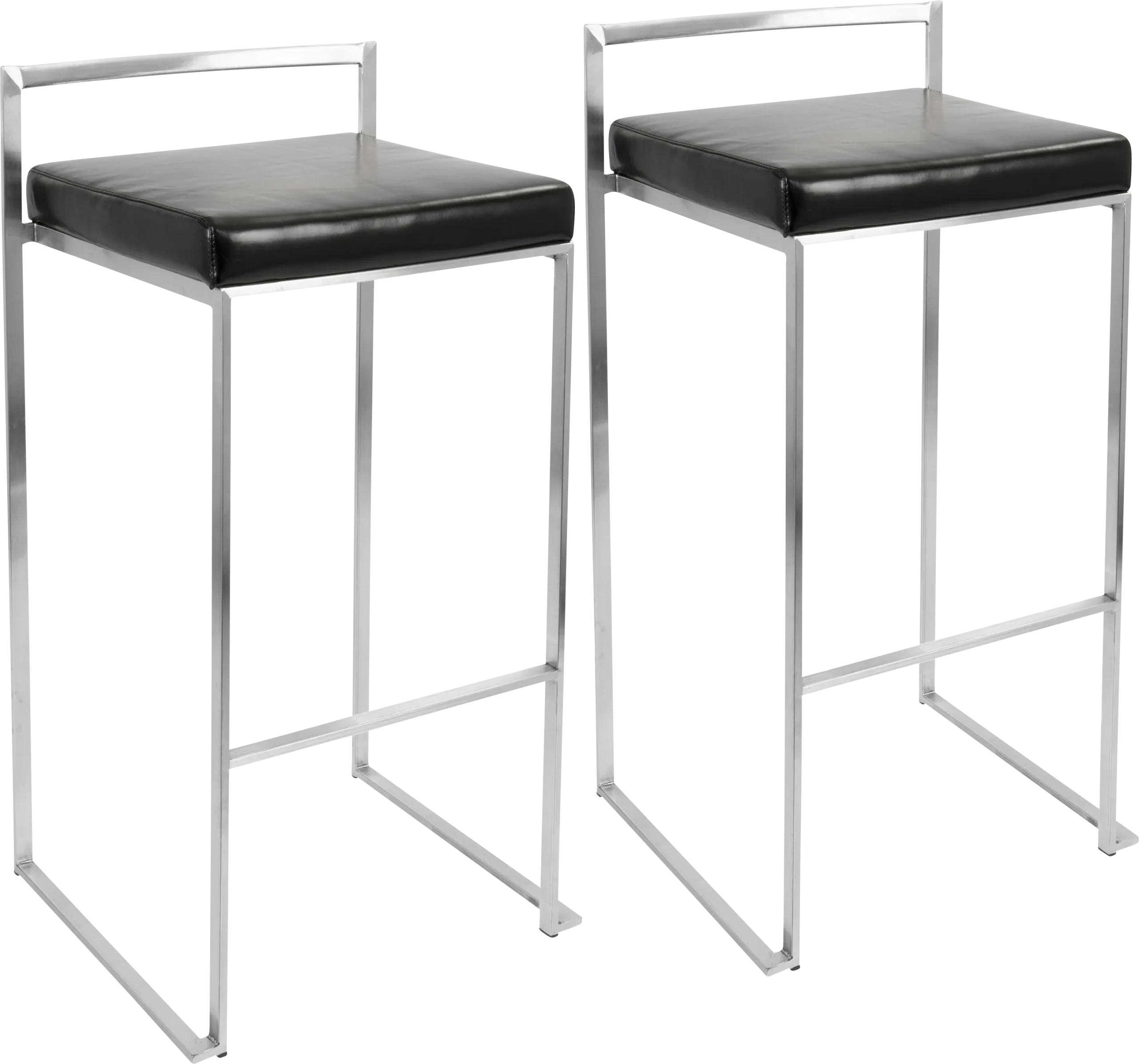 Birdlake IV Black Barstool, Set of 2